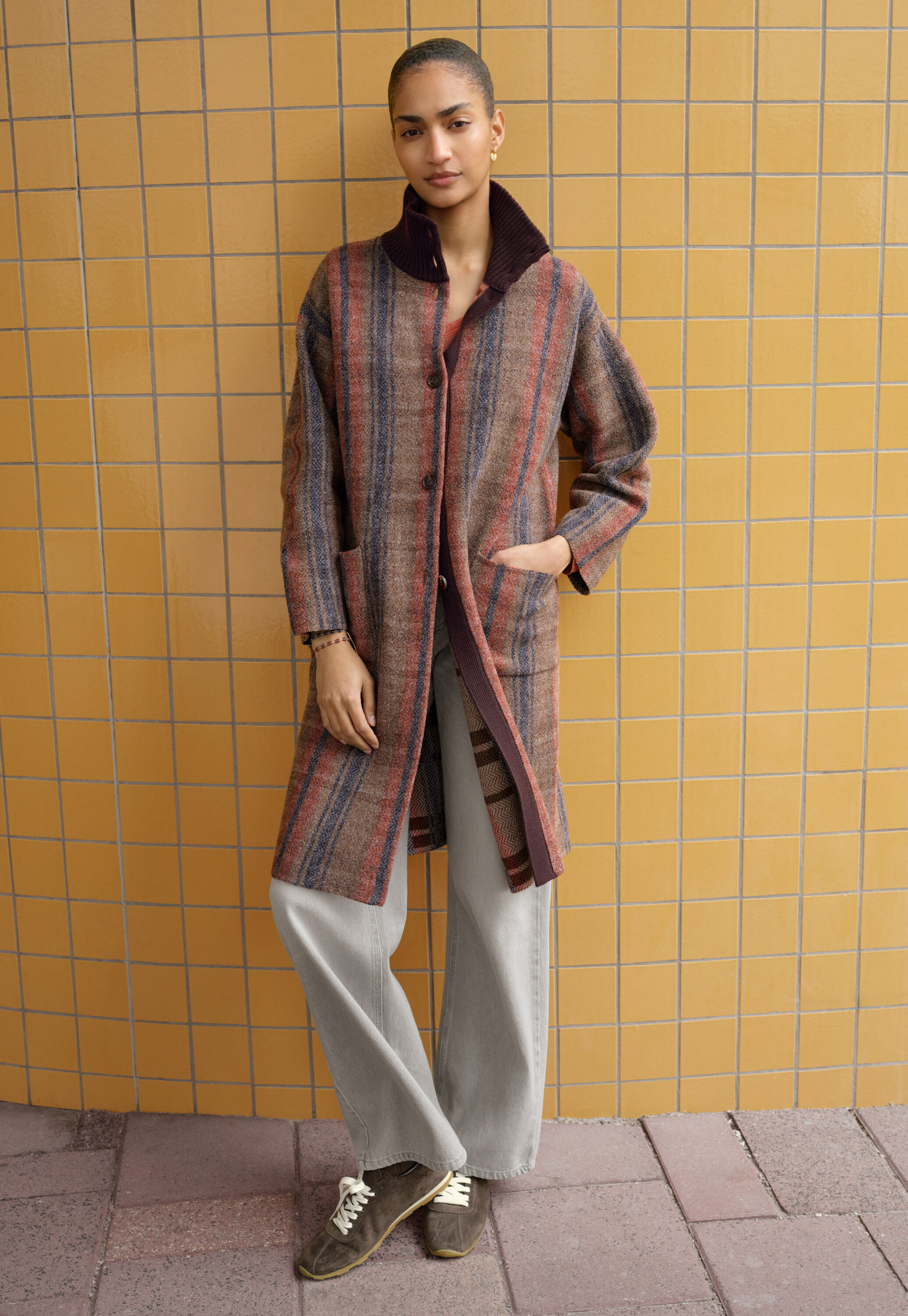 Stripe coat, Brown chilli, large