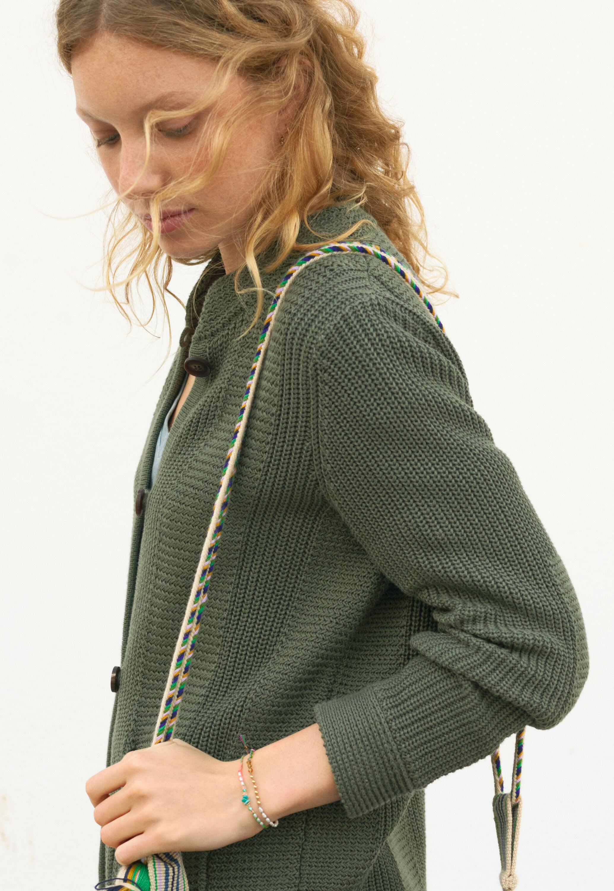 Knitted jacket, Bay green, large