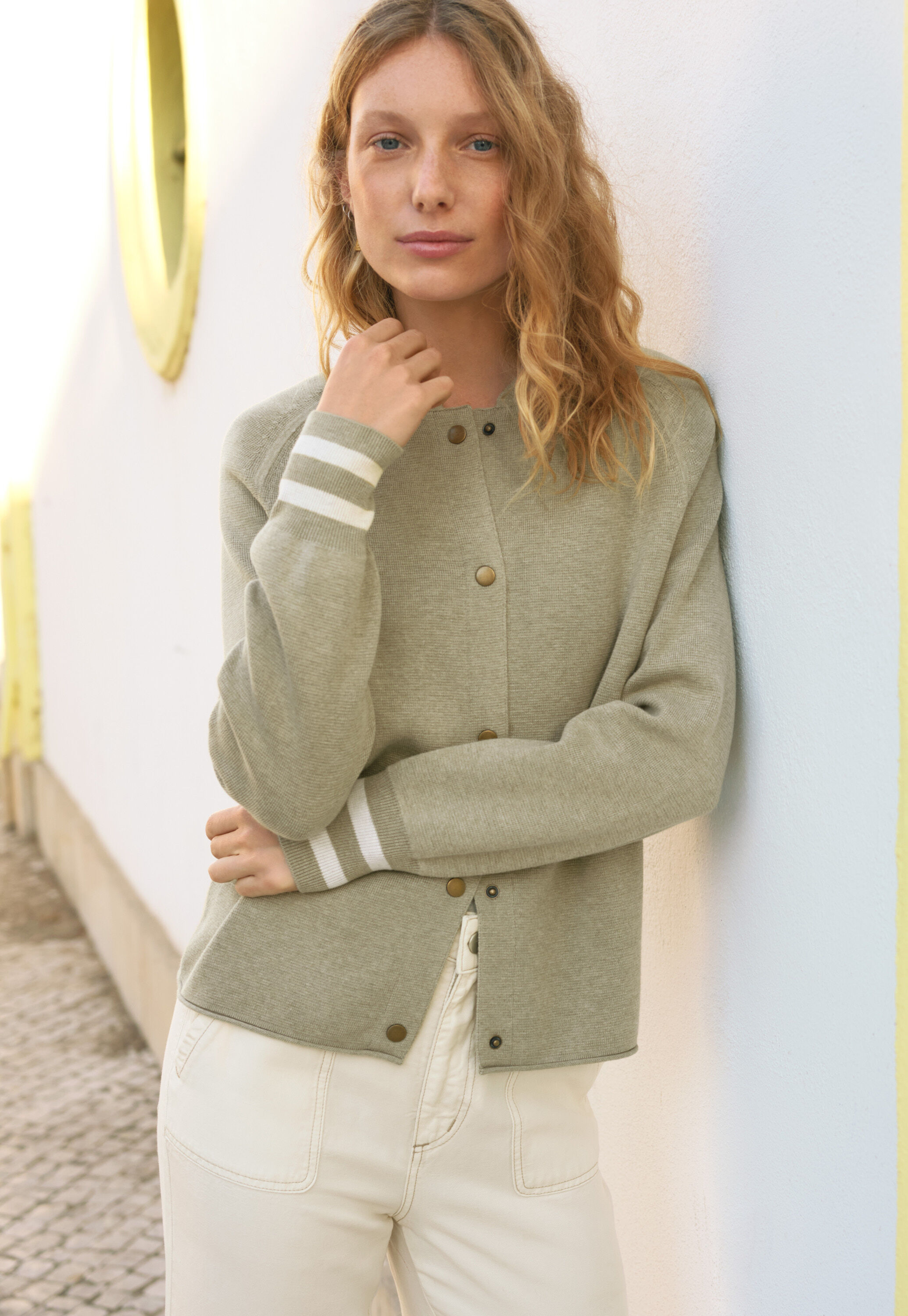 Lace-stitch sweater