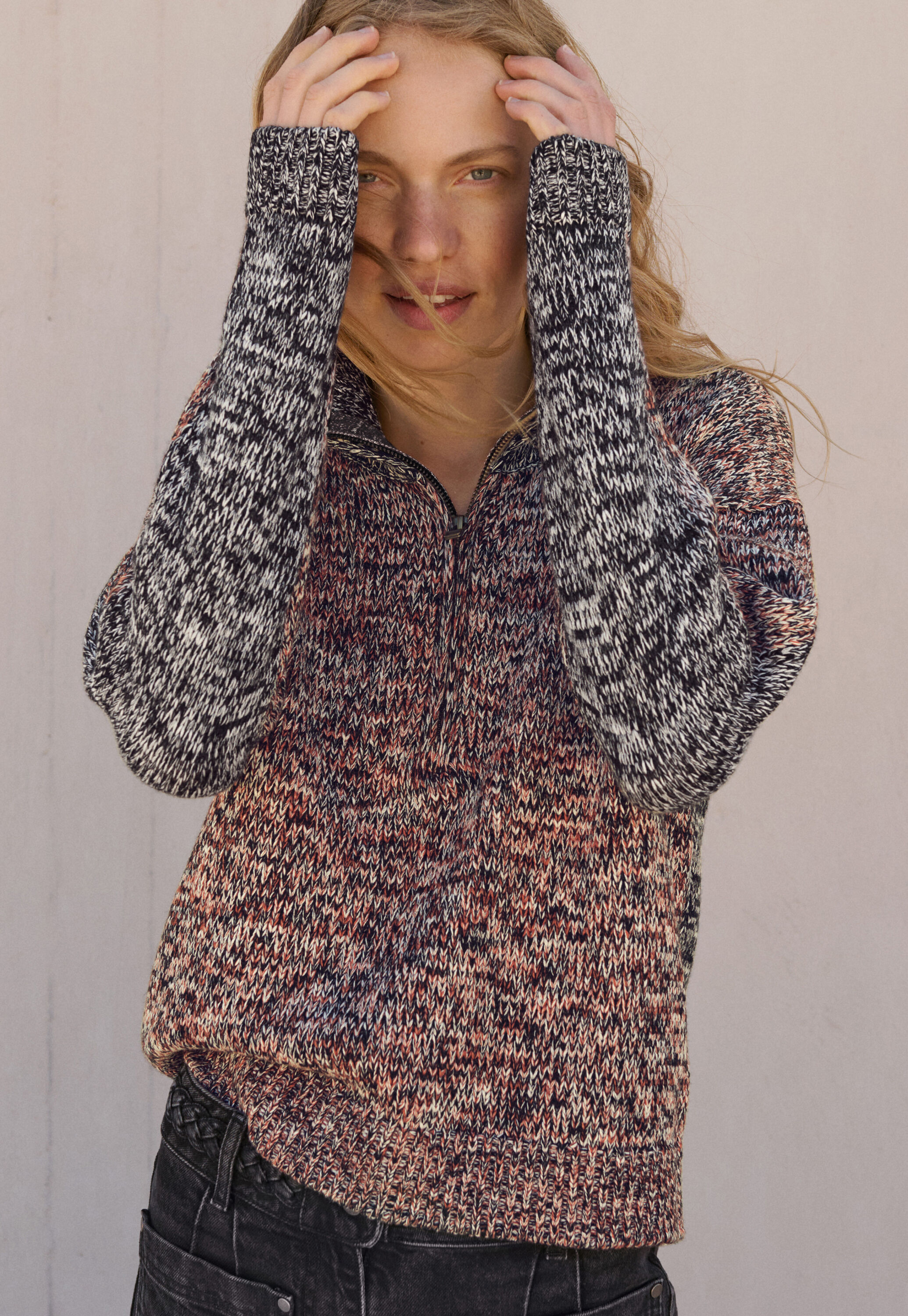 Zip-front sweater