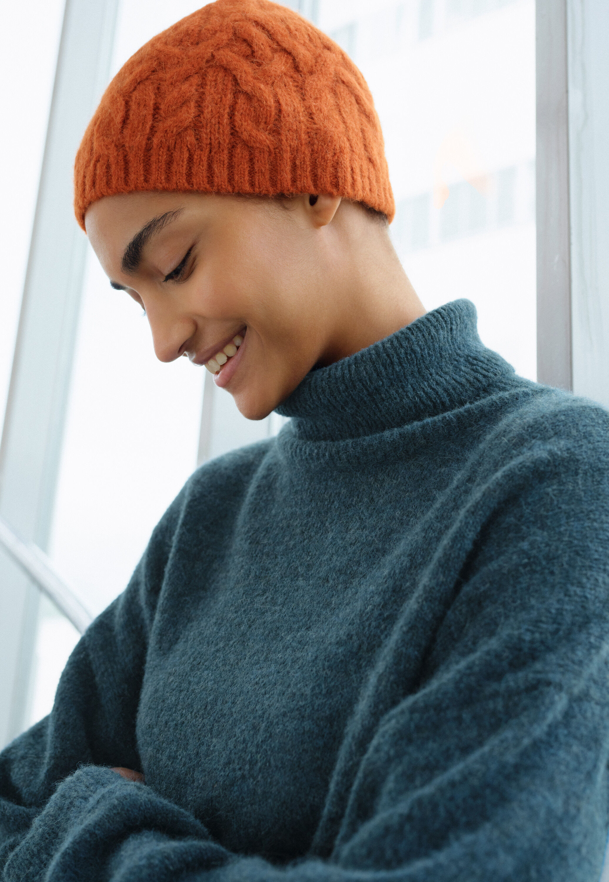 Cable-stitch hat