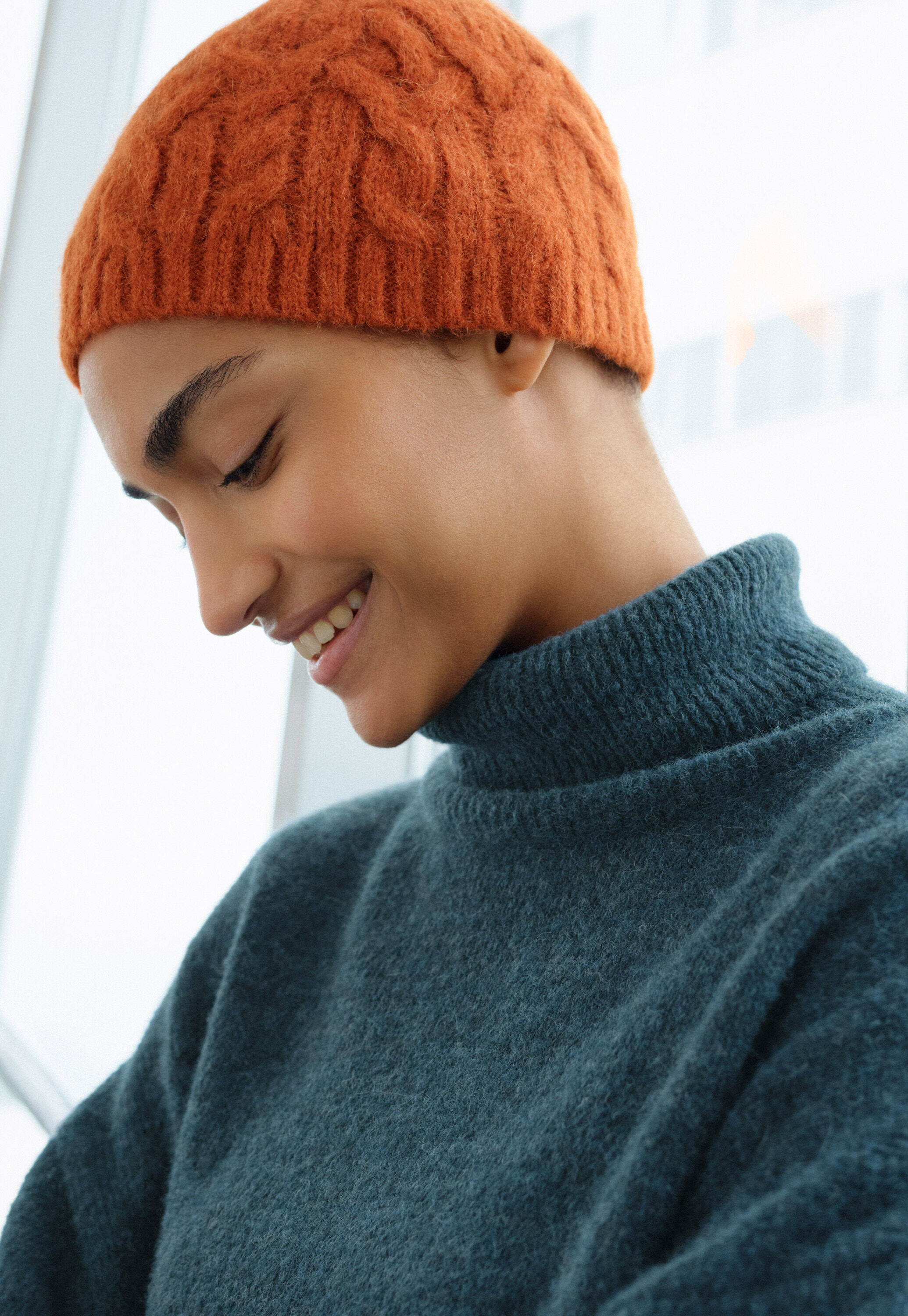 Cable-stitch hat