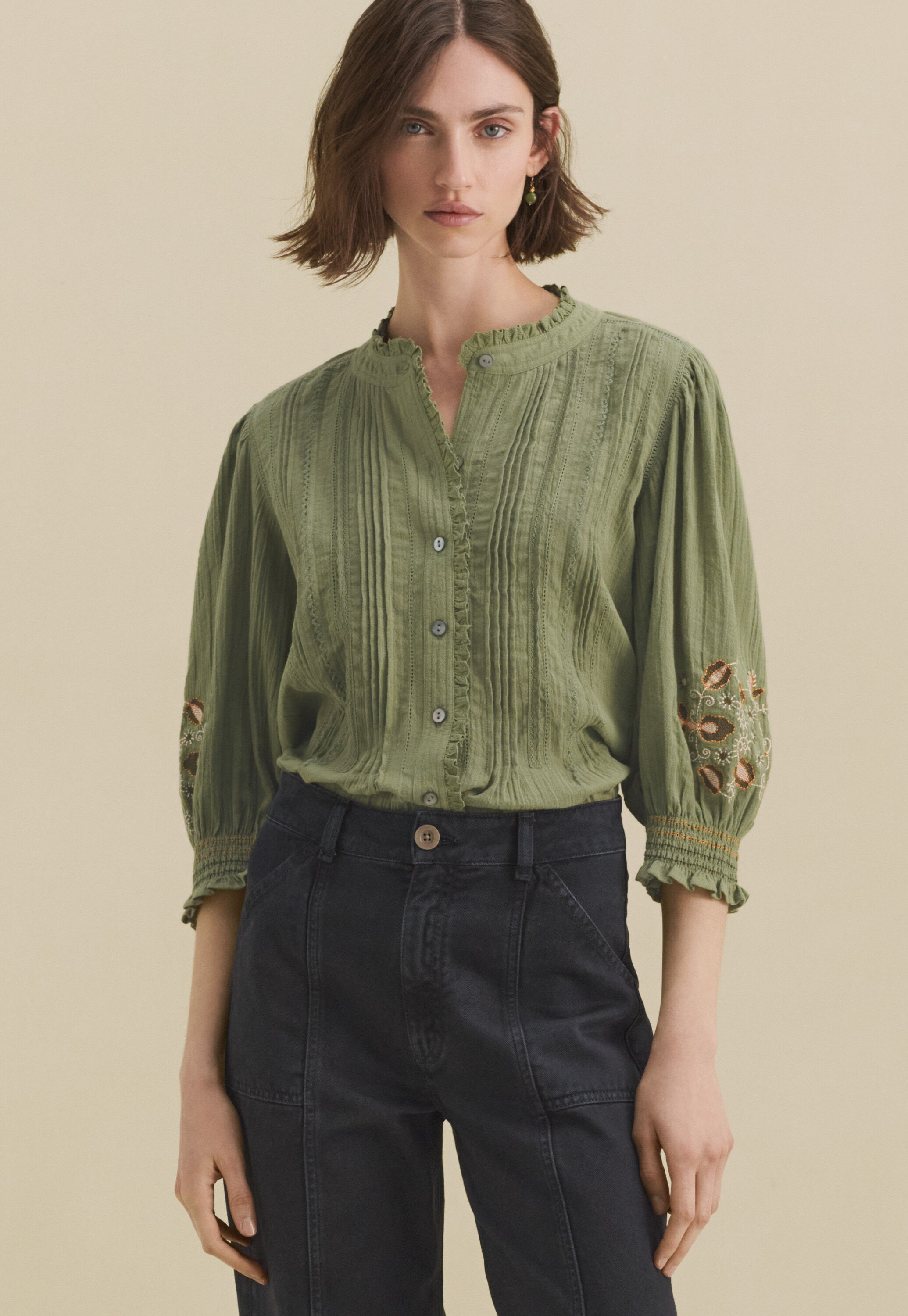 Pintuck blouse