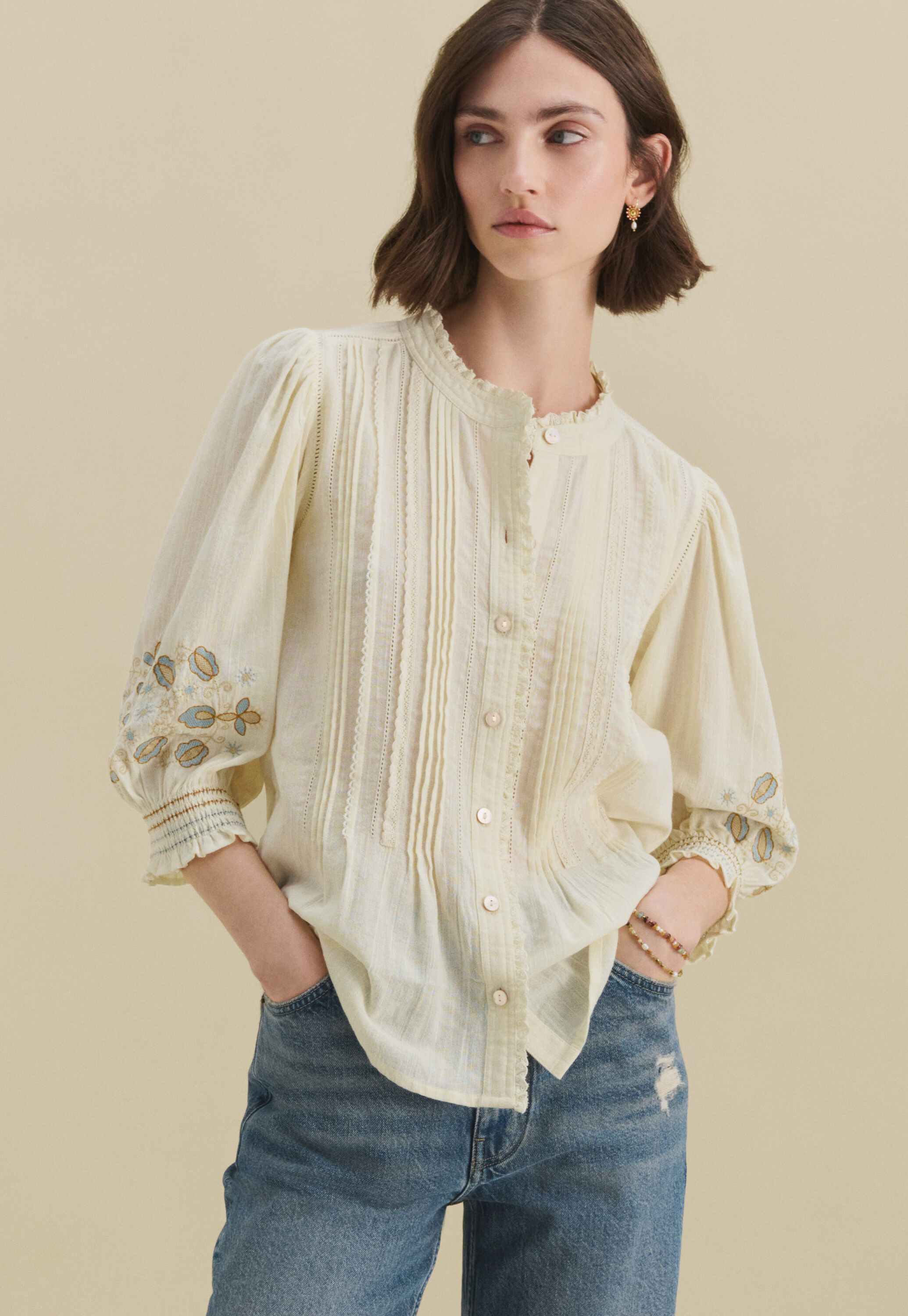 Pintuck blouse