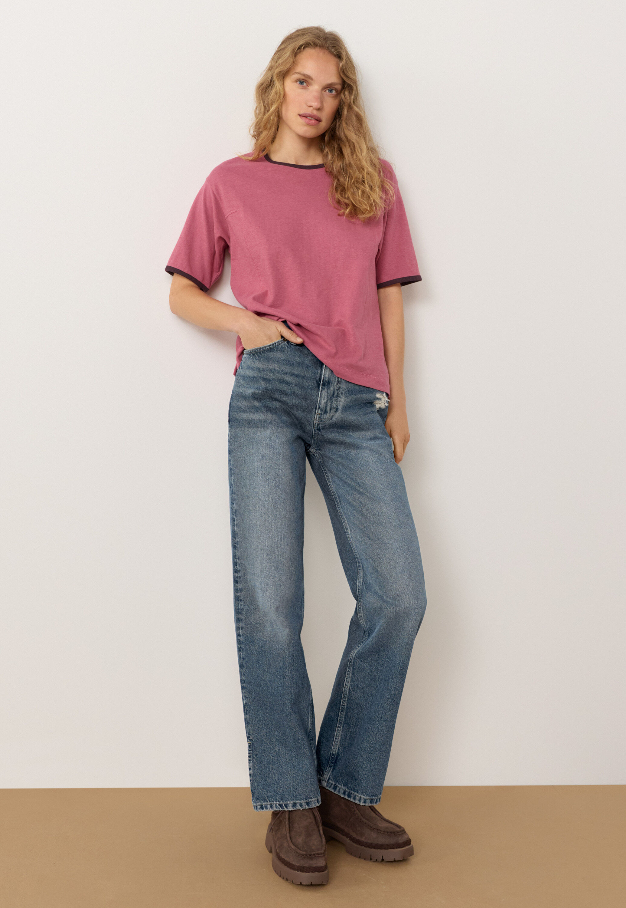 Jersey T-shirt, Dusty rose, large