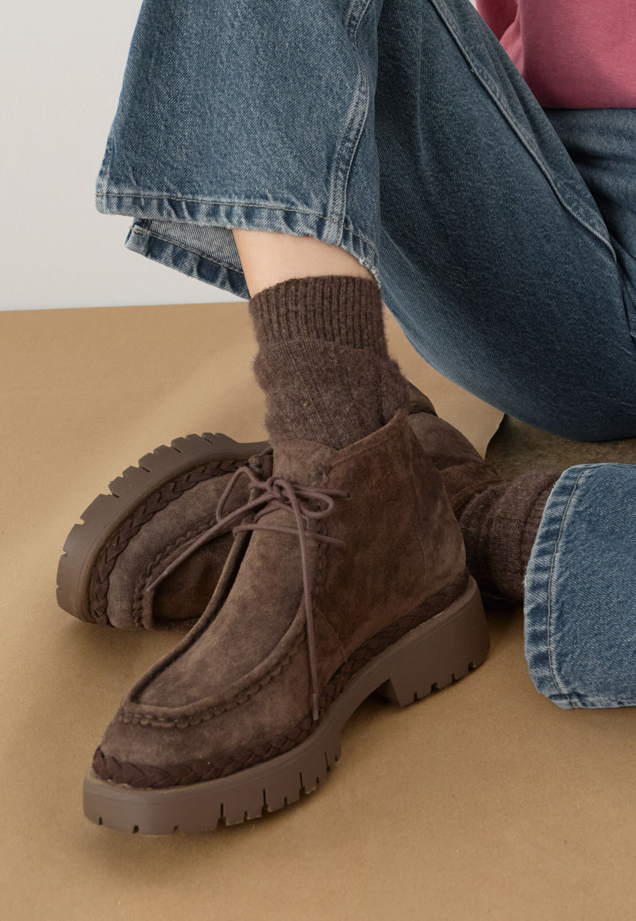 Lace-up boots, Chocolate, large