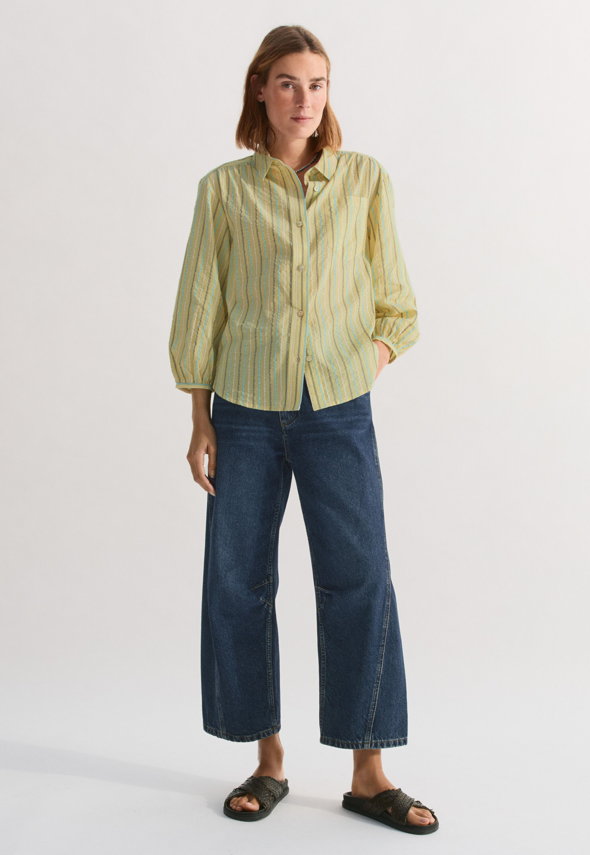 Seersucker striped shirt