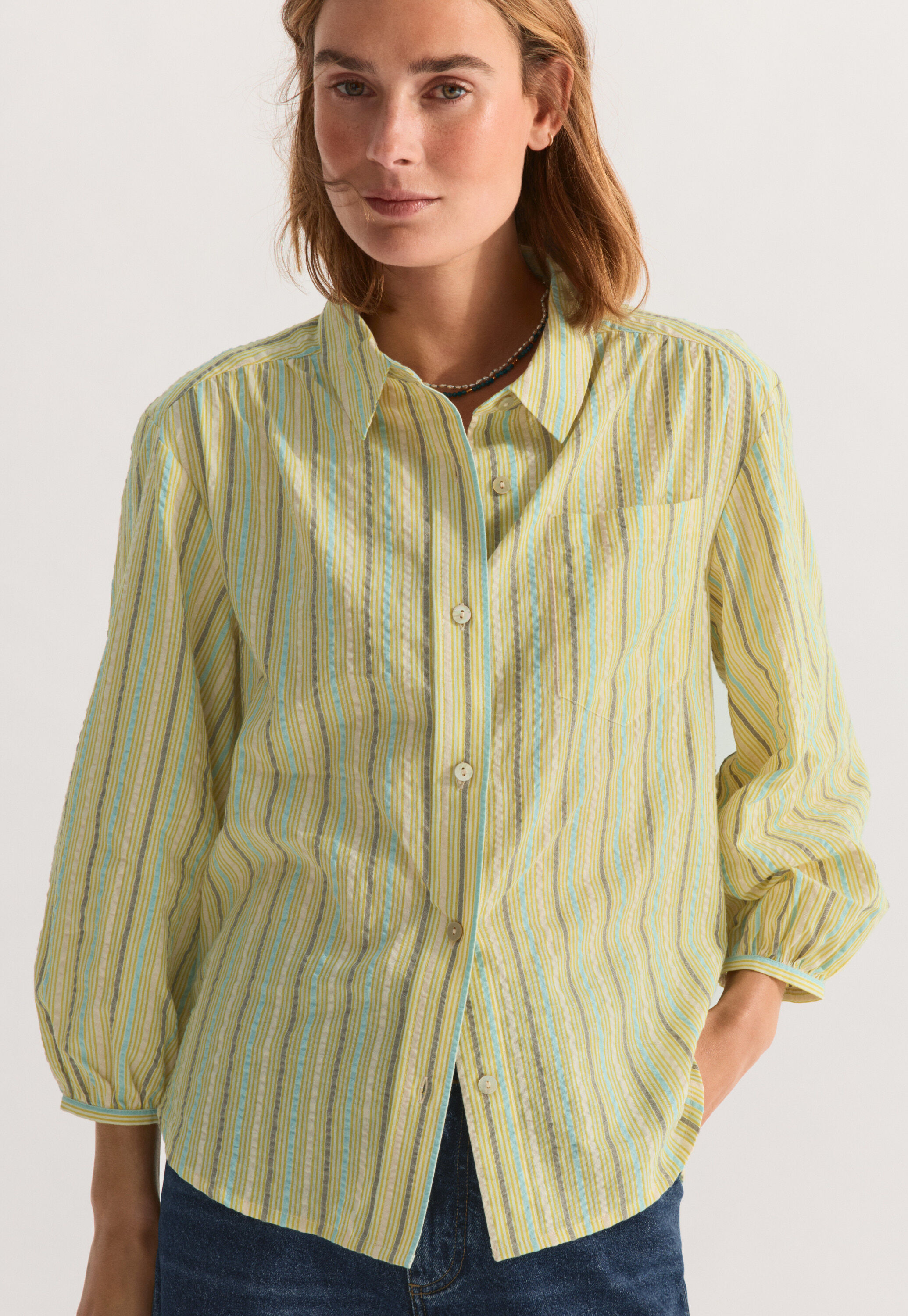 Seersucker striped shirt
