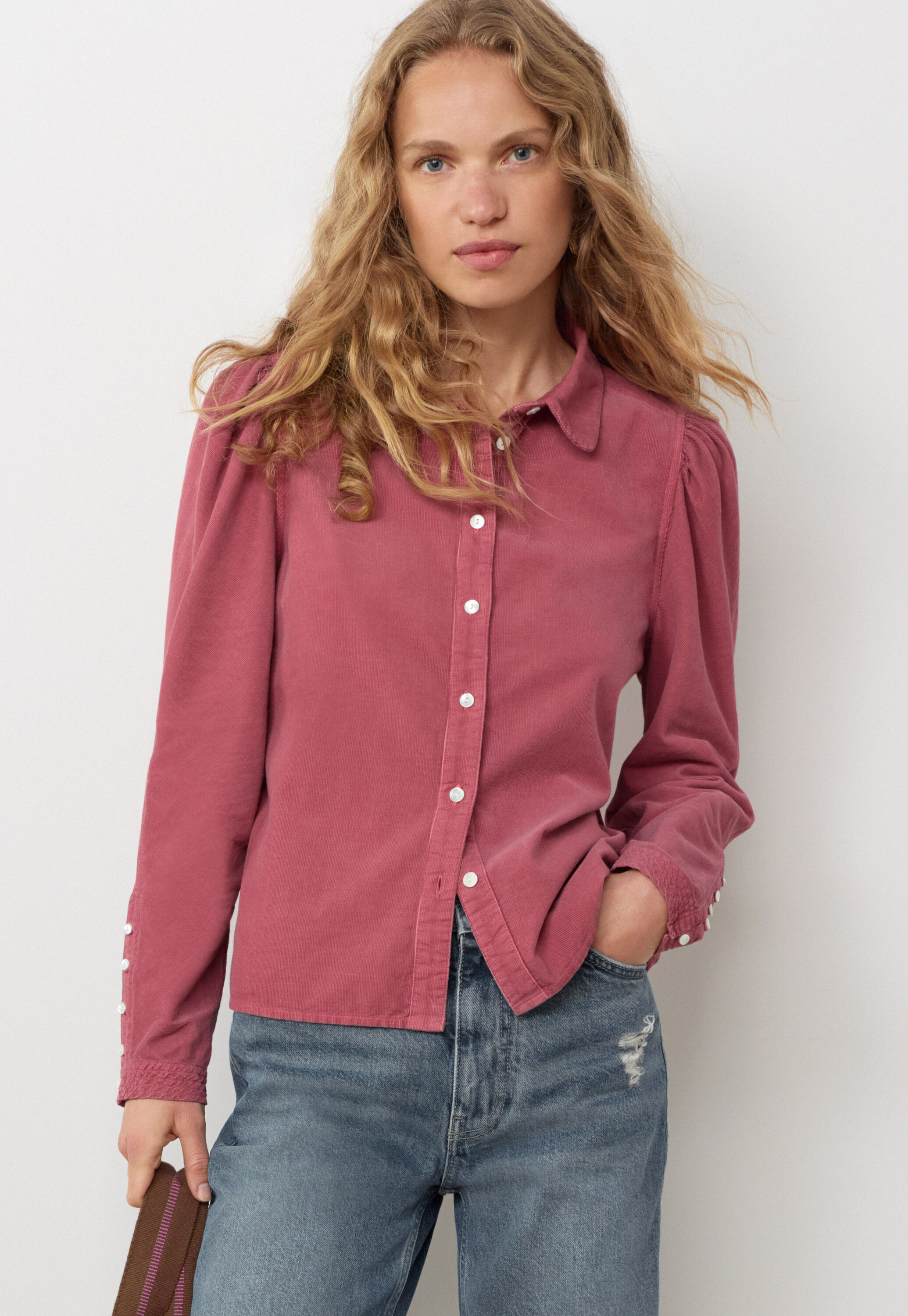 Button-through blouse
