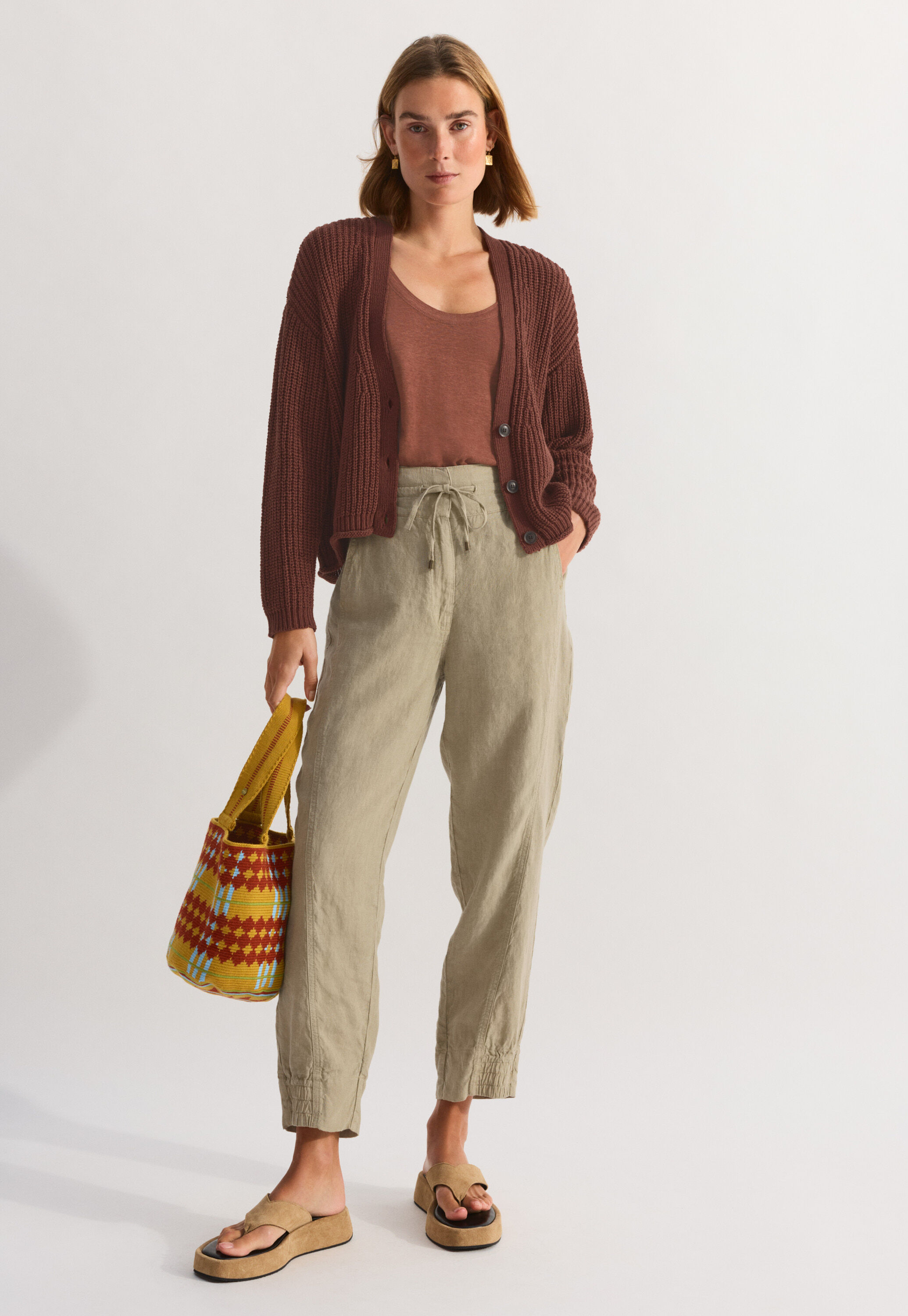 Woven small tote bag