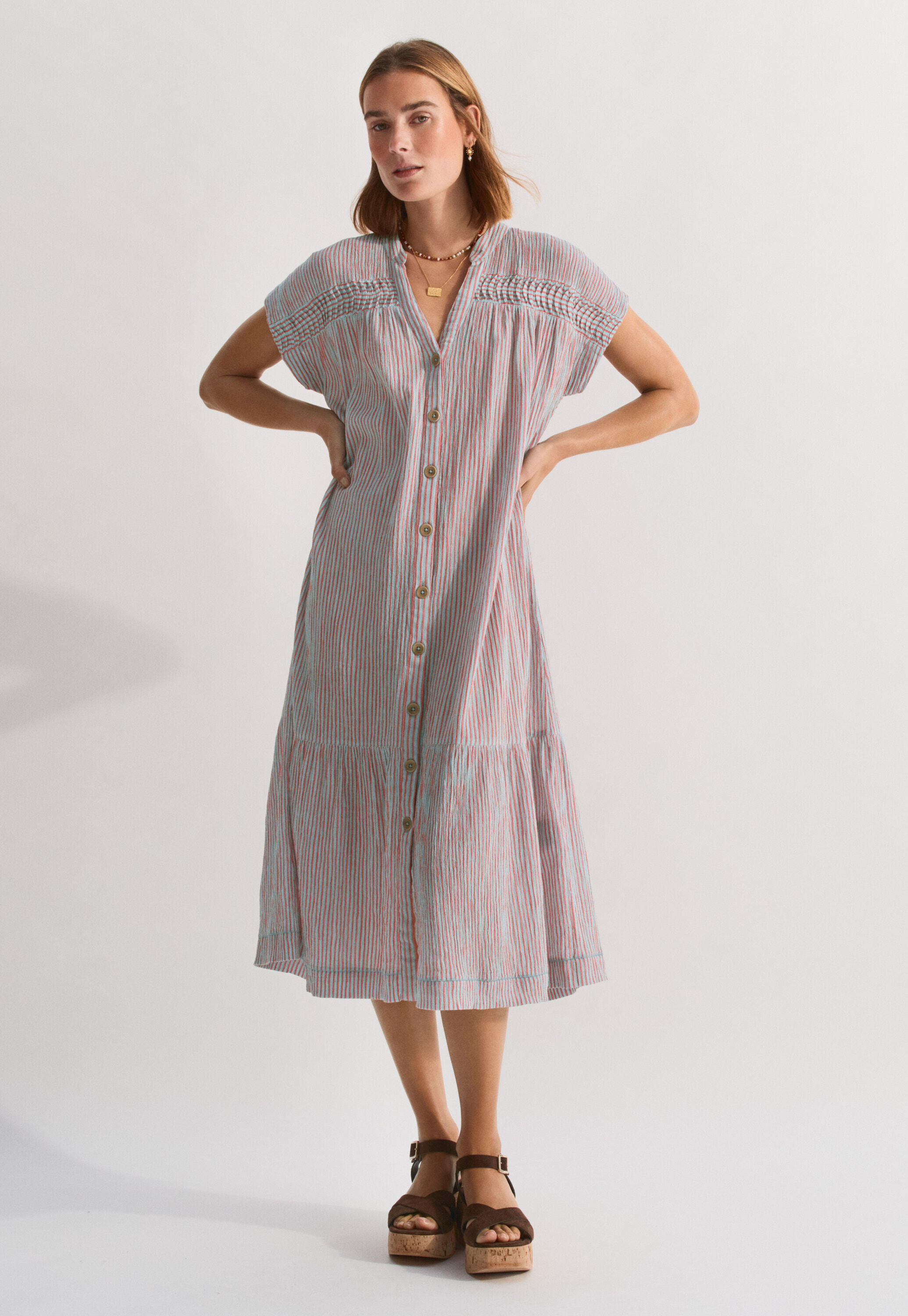 Mixed-check dress