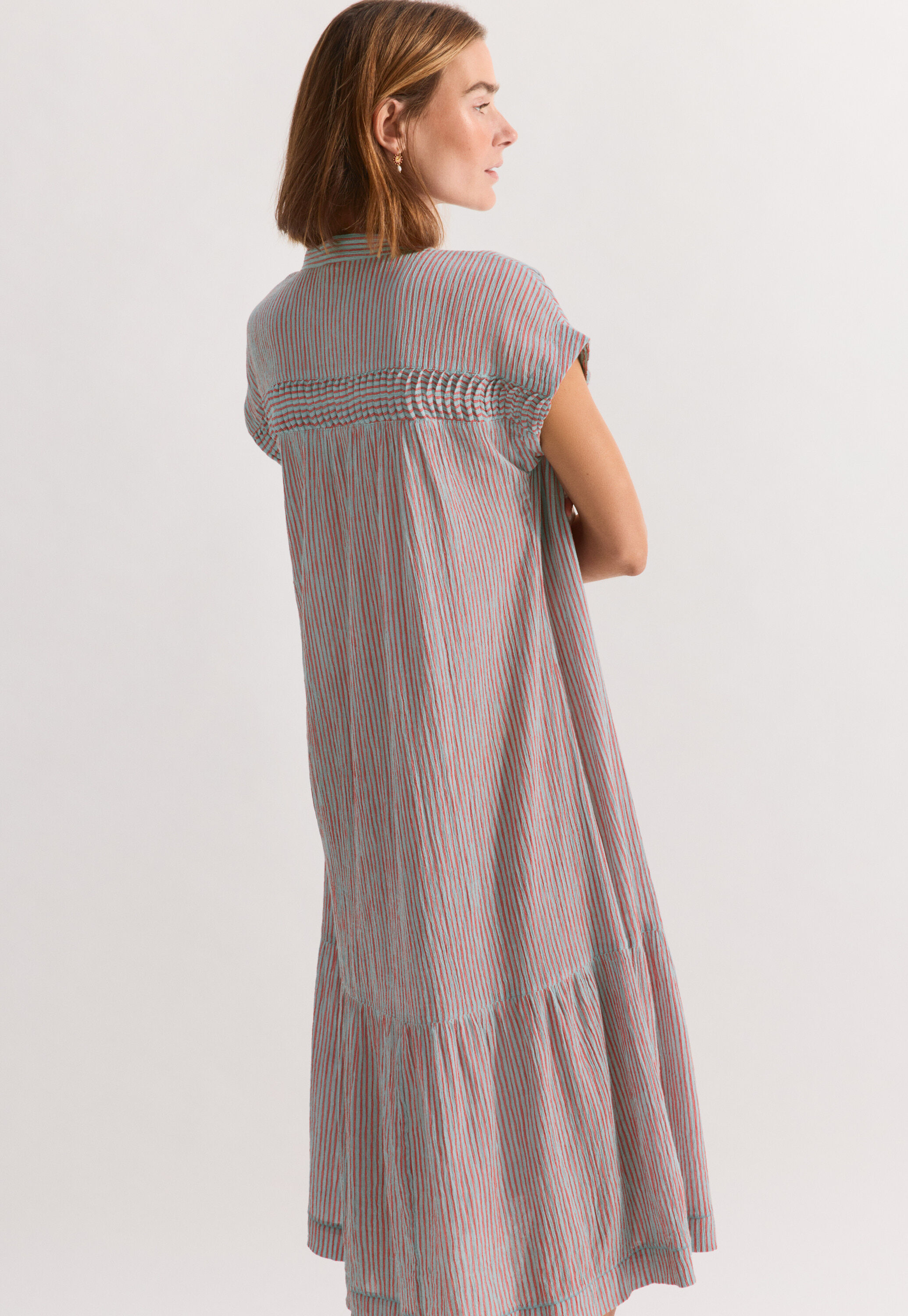 Mixed-check dress