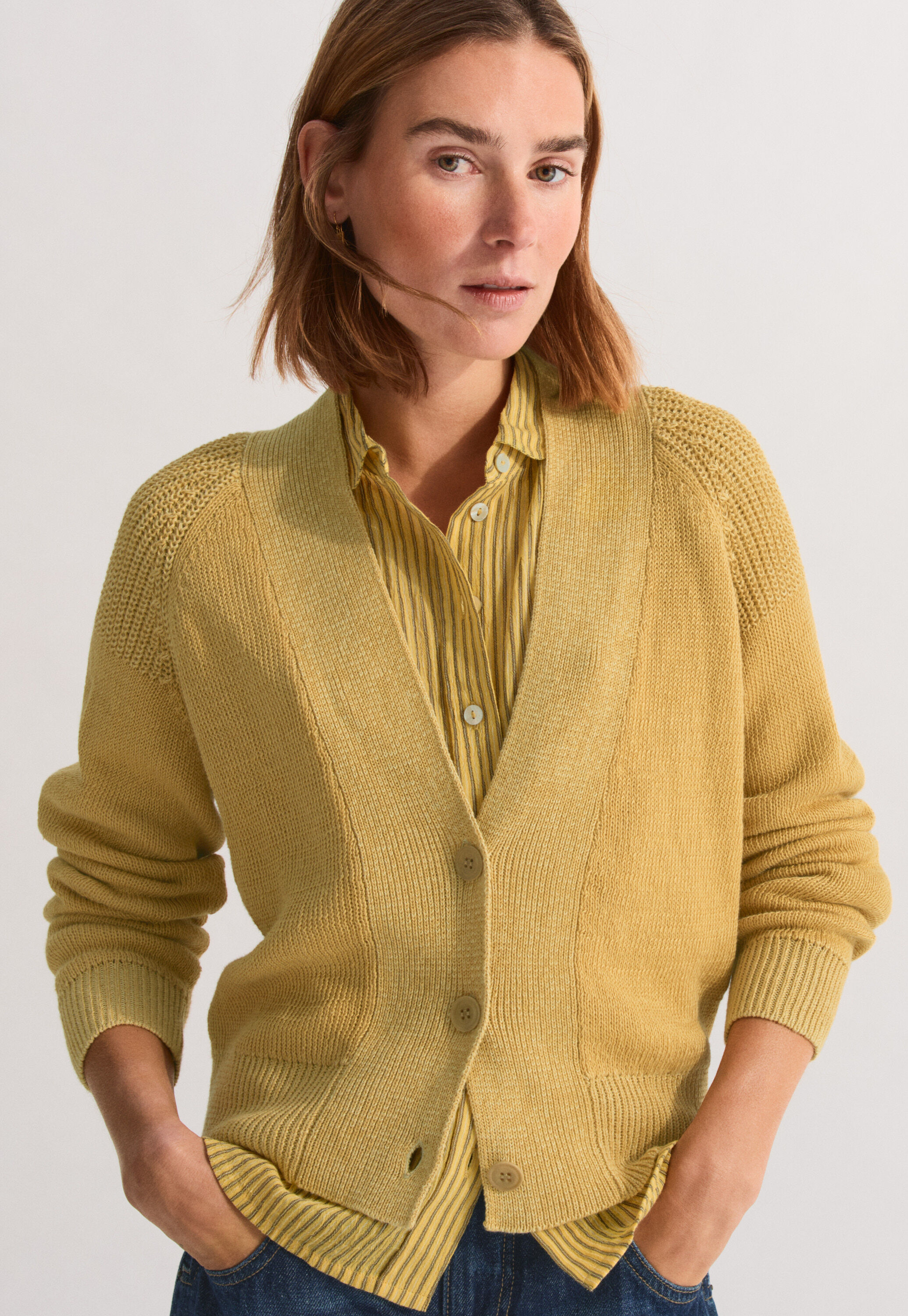 Crinkle striped blouse