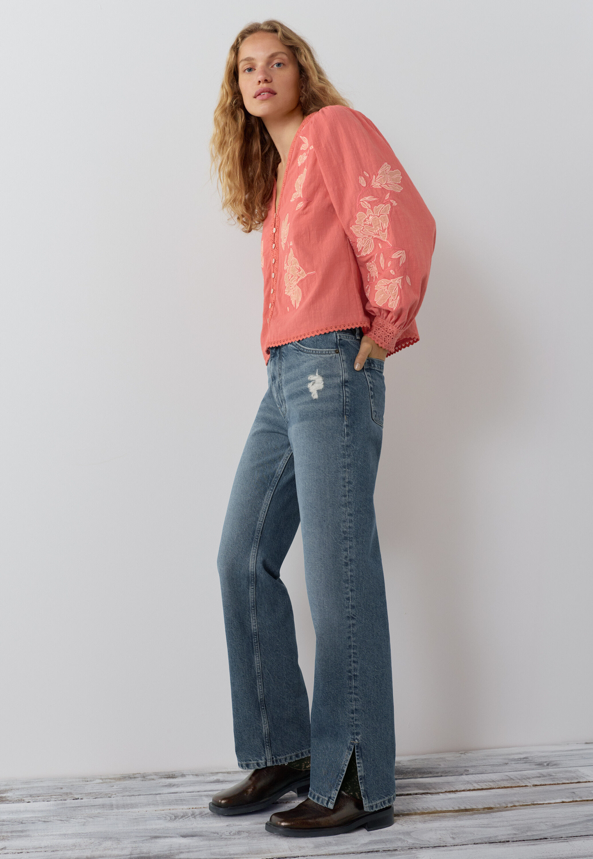 Split-hem jeans
