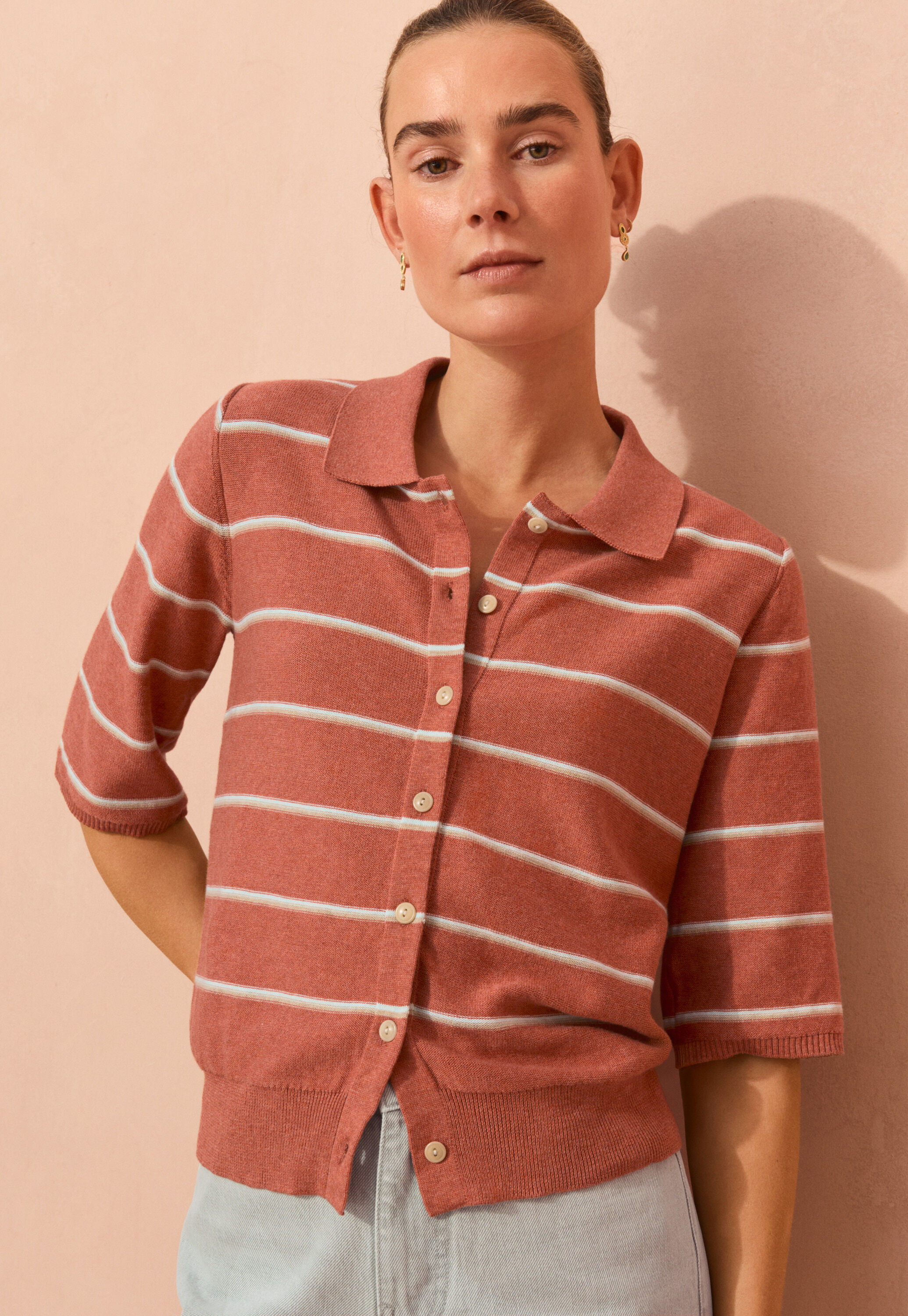 Lace-stitch sweater