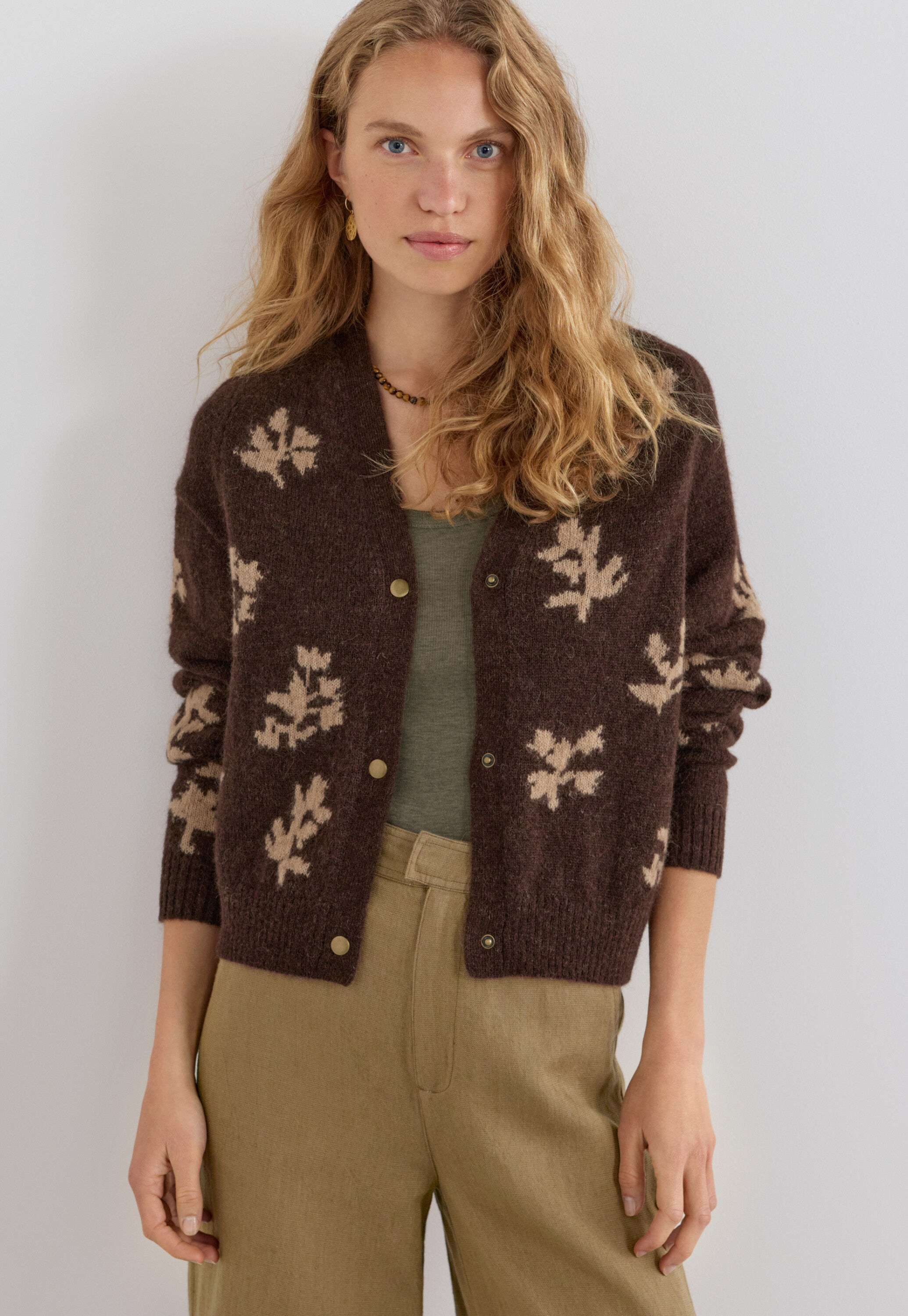 Lace-stitch sweater