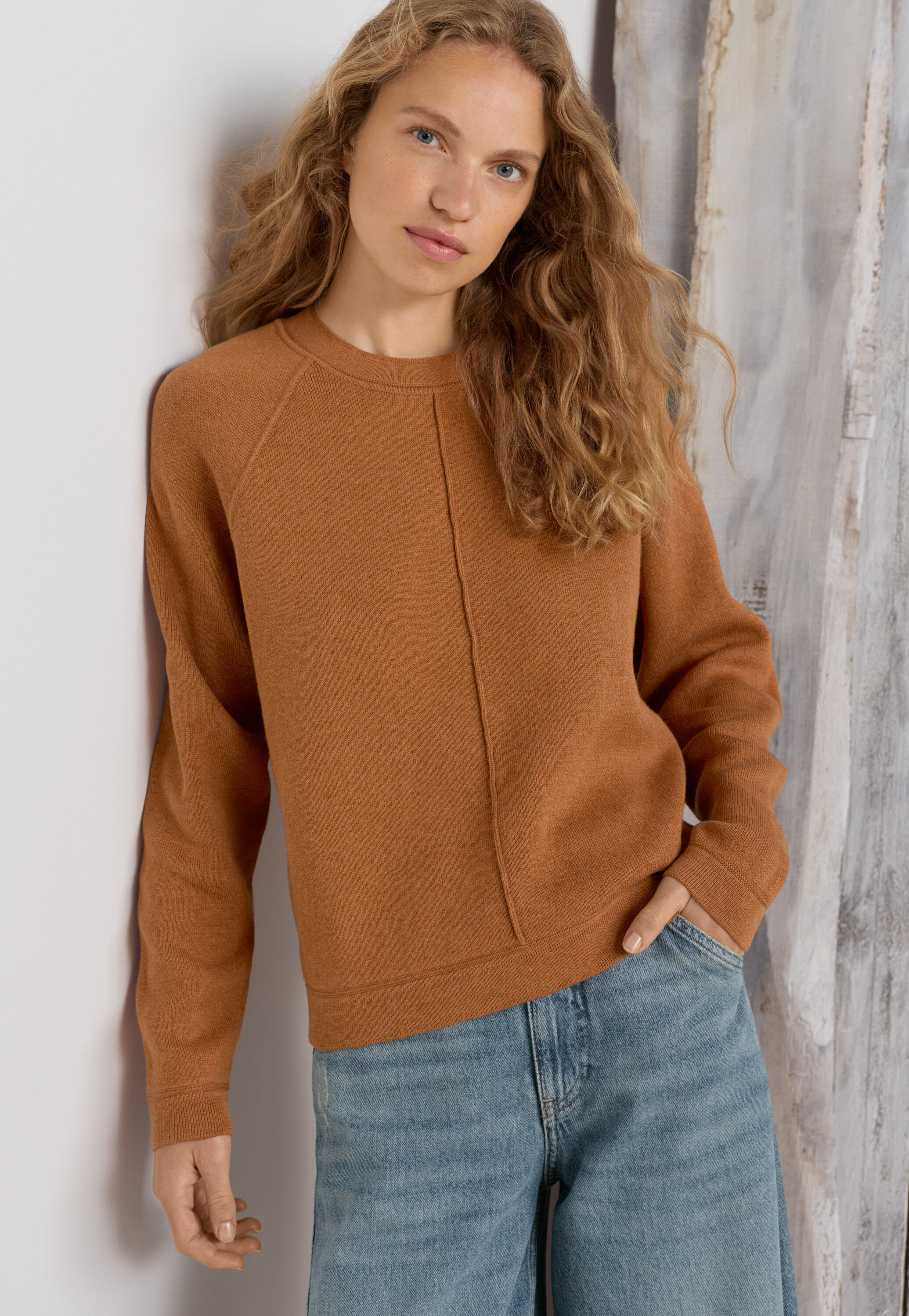 Raglan sweater, Cinnamon, large