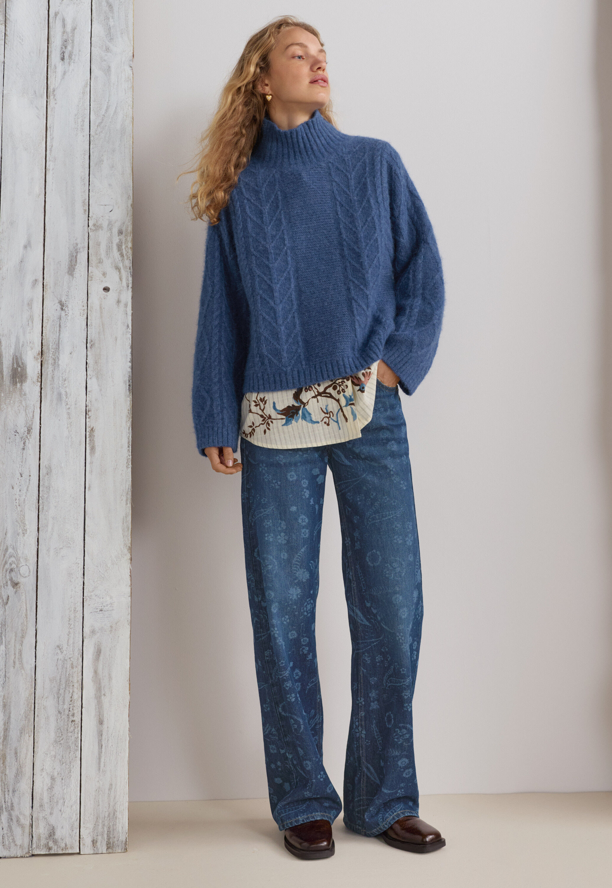 Cable-knit sweater