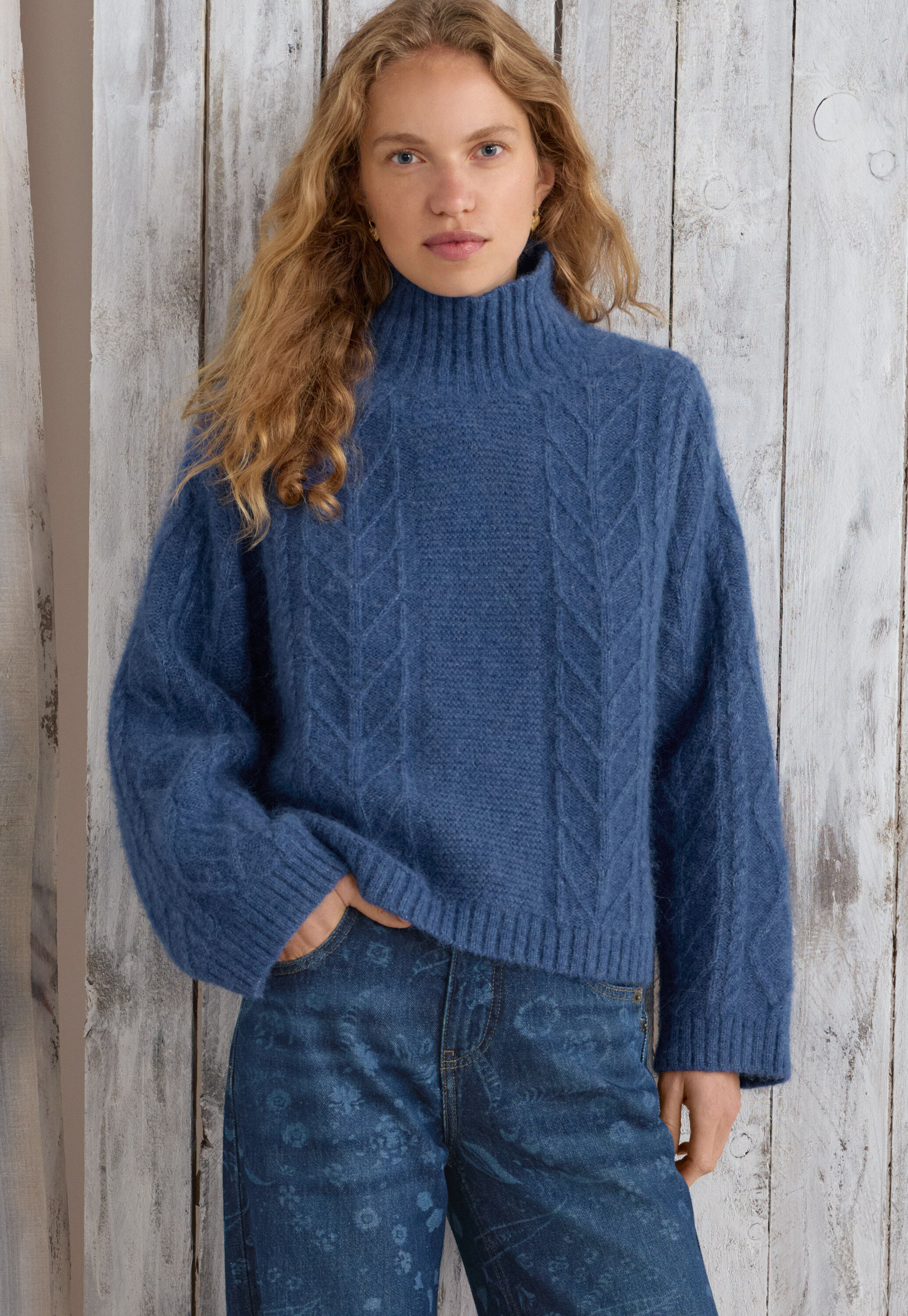 Cable-knit sweater