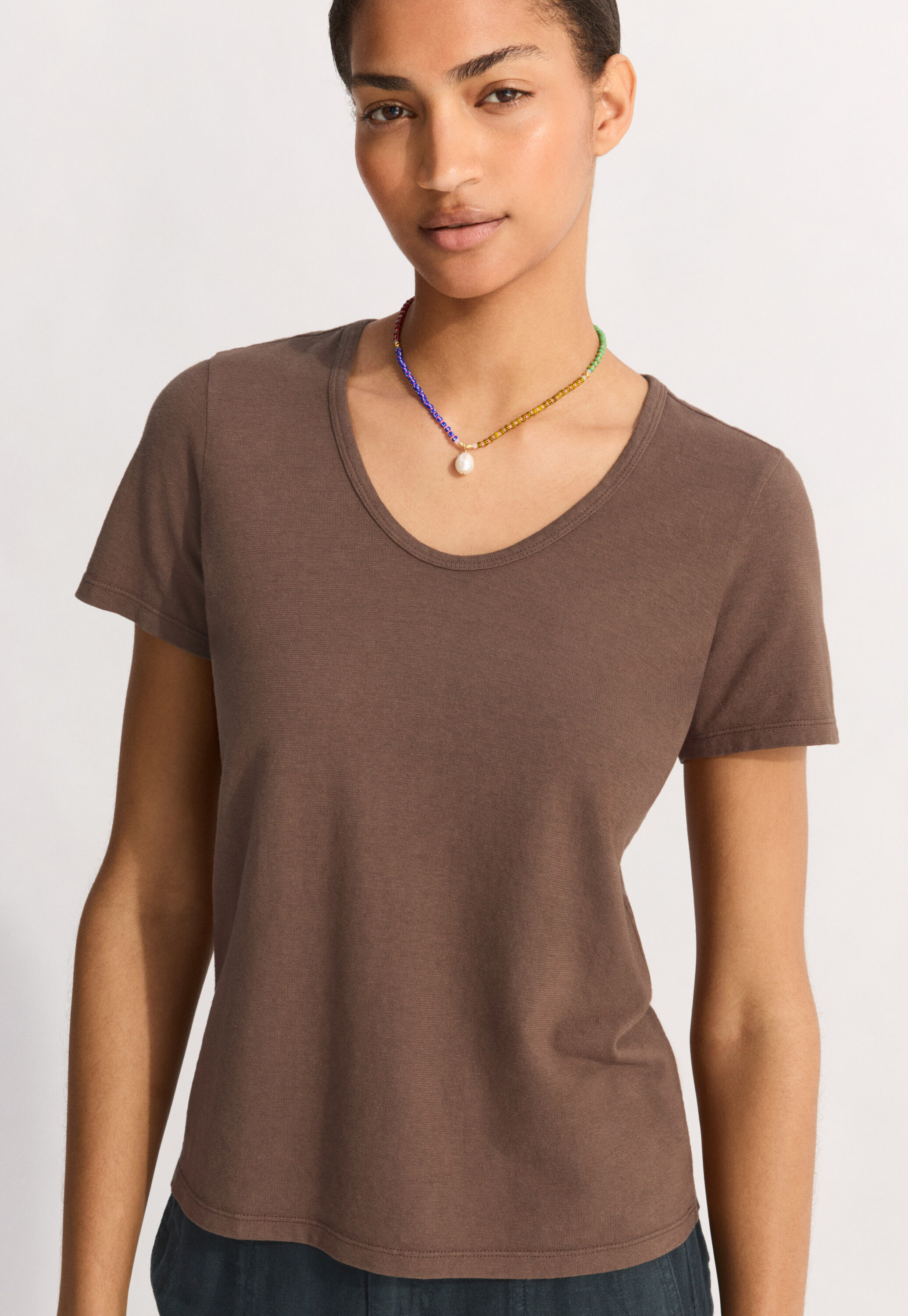 Scoop-neck T-shirt