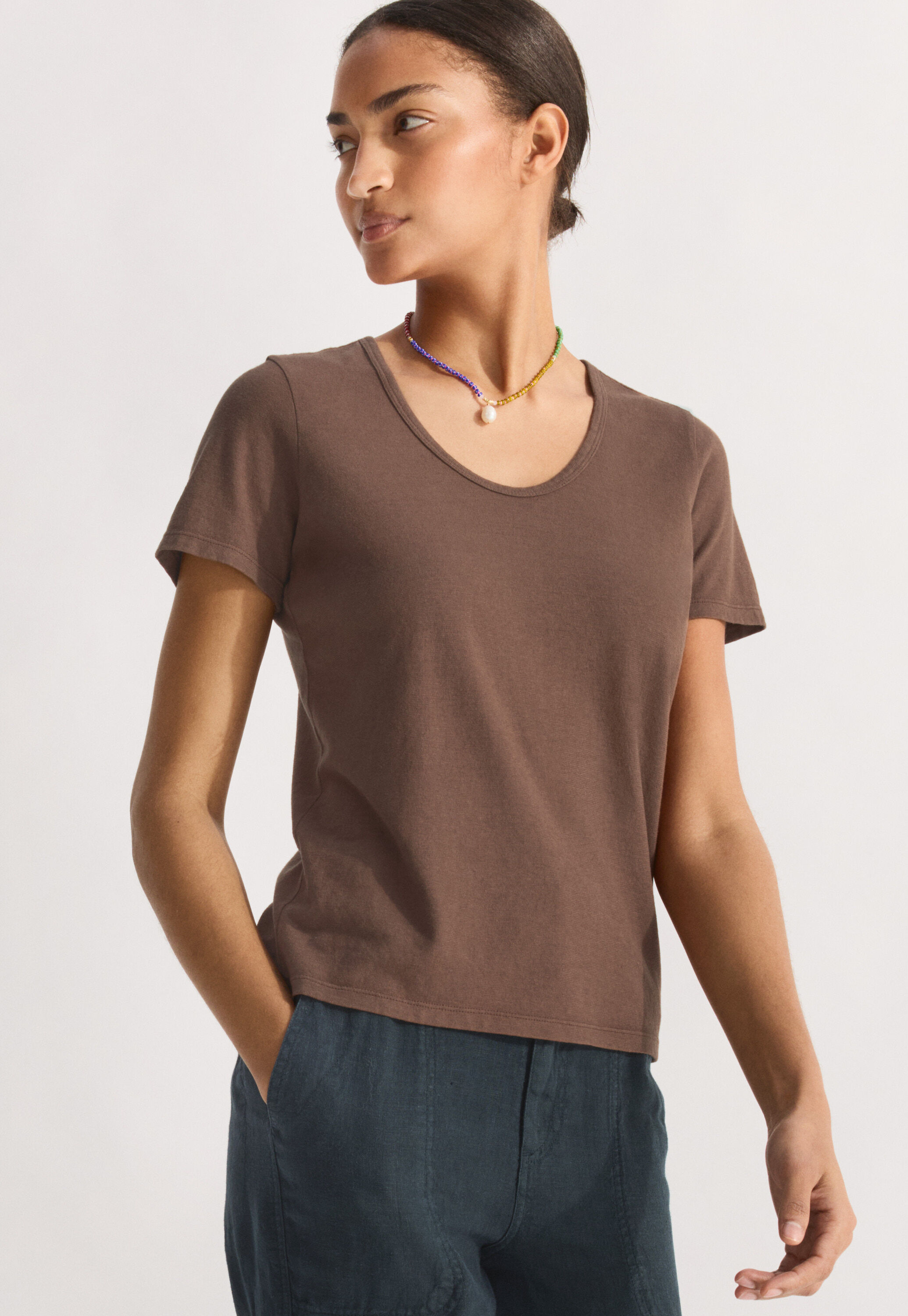 Scoop-neck T-shirt