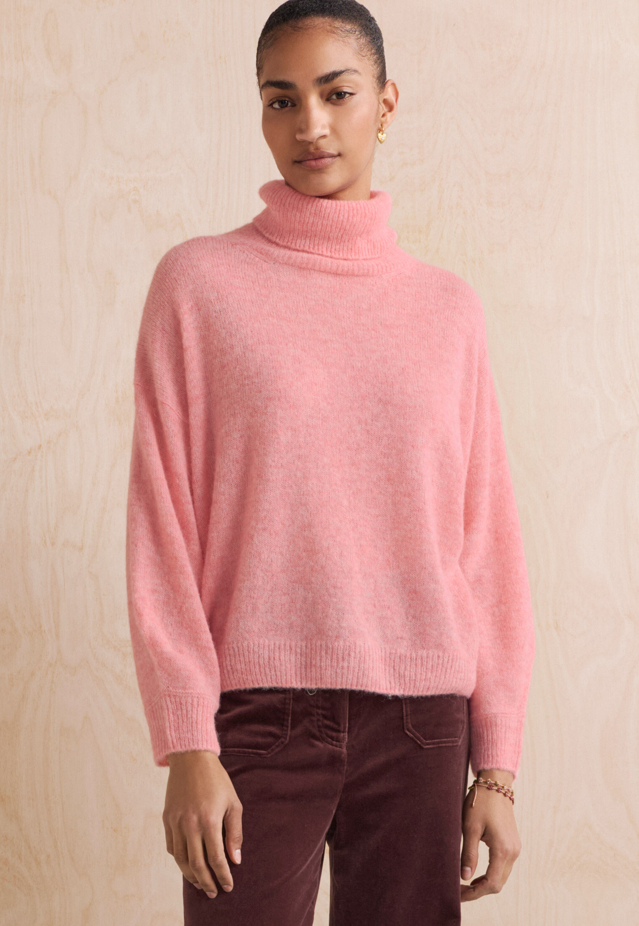 Lace-stitch sweater