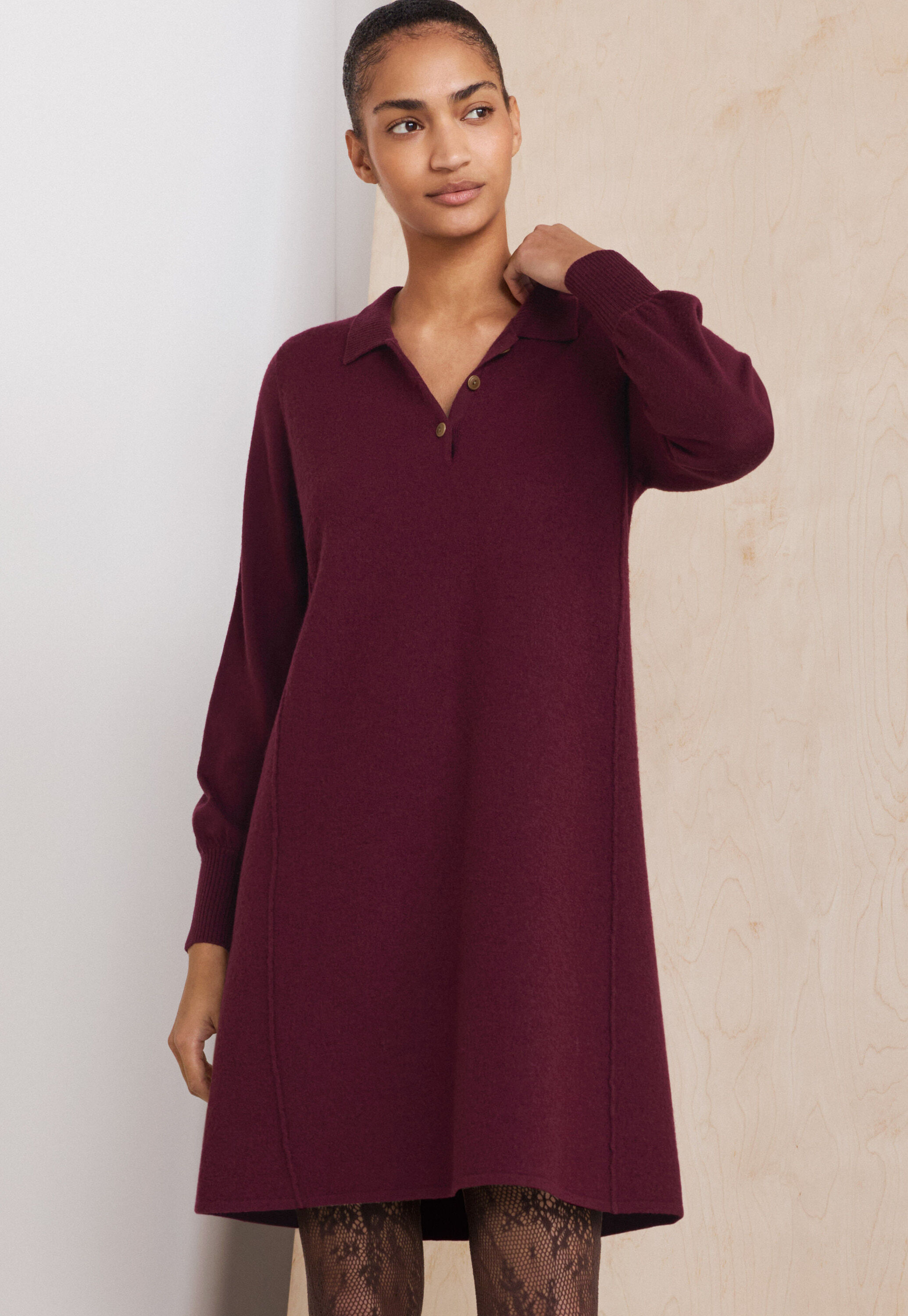 Lace-stitch sweater