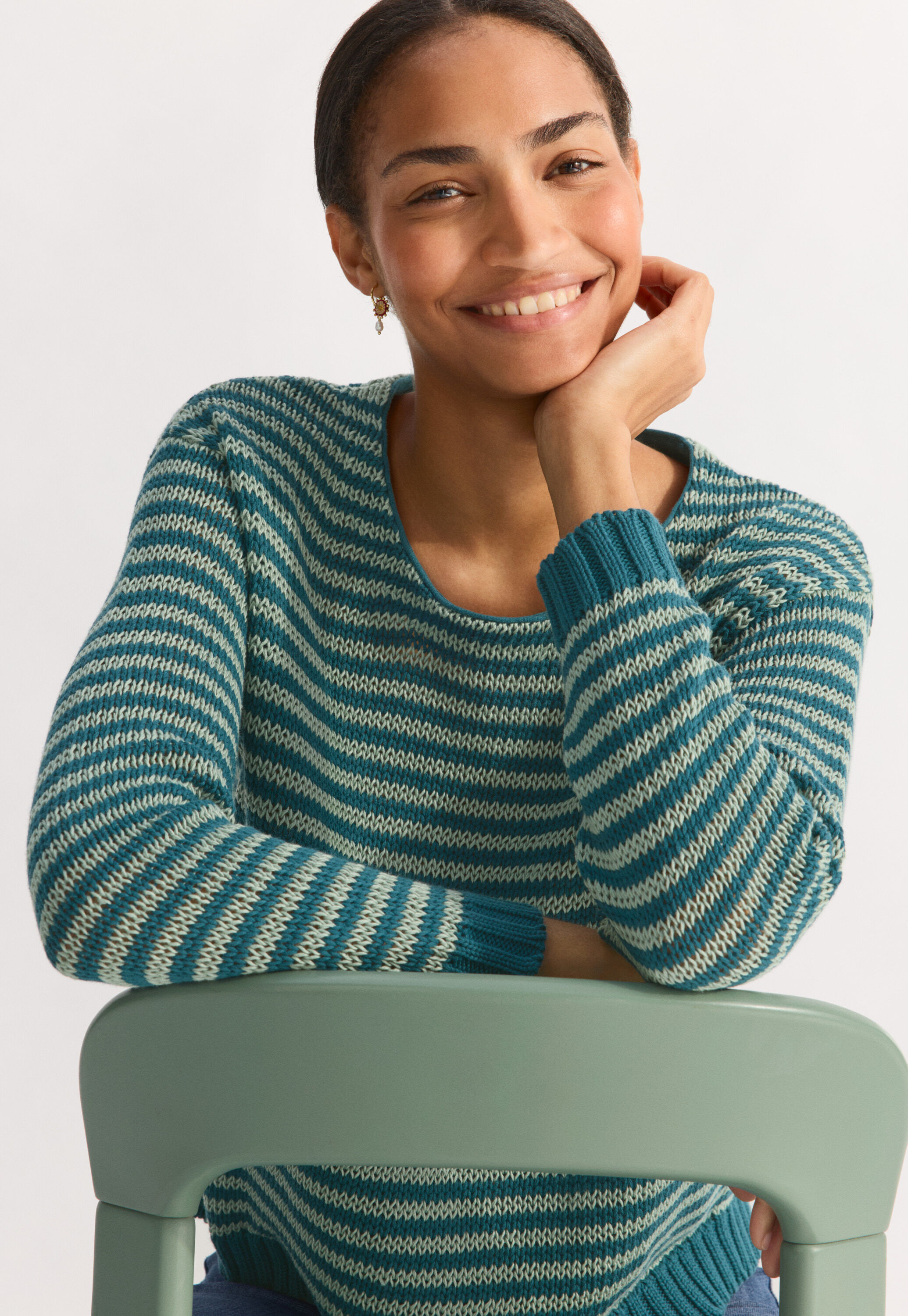 Lace-stitch sweater