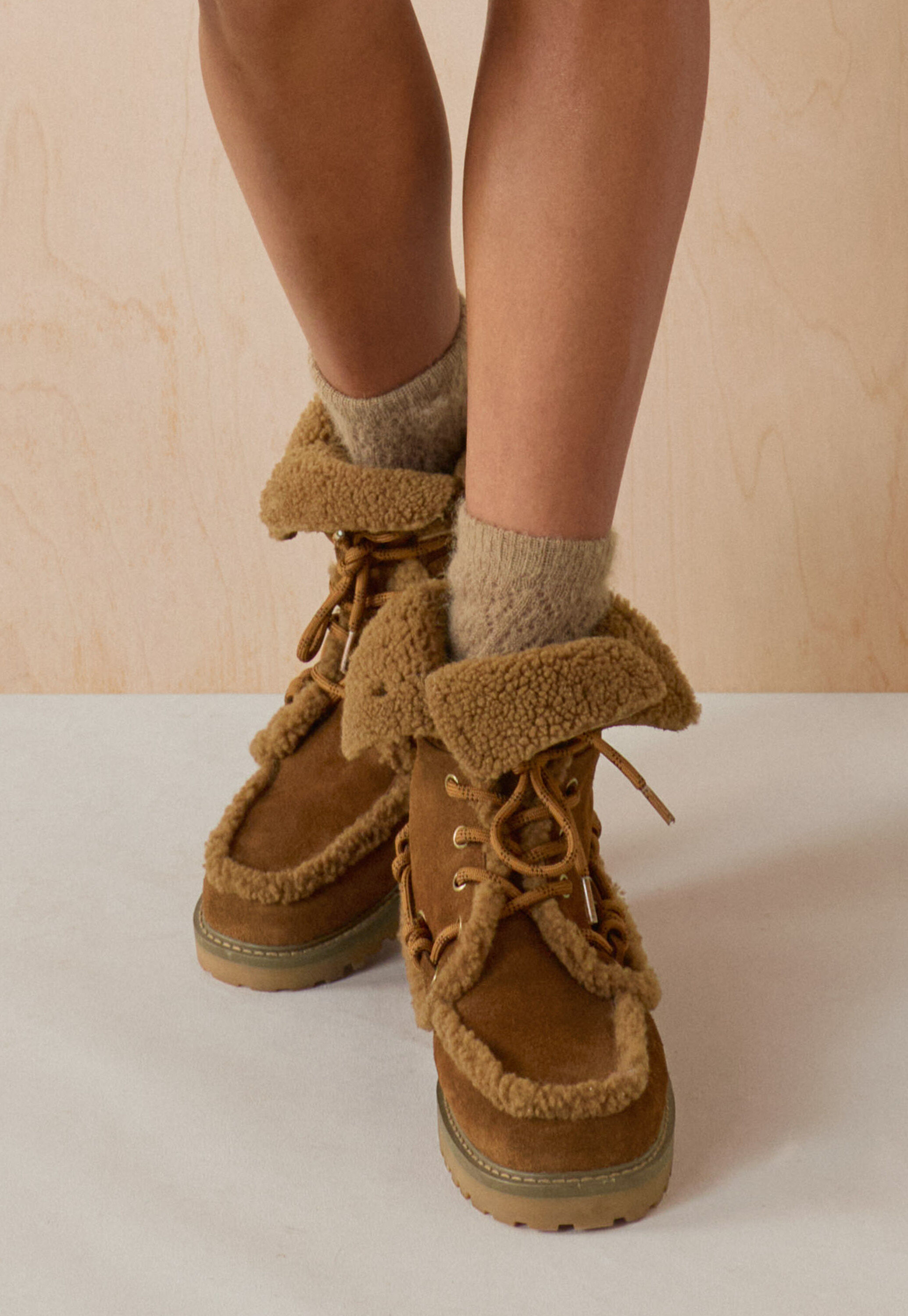 Lace-up boots, Cedar brown, large