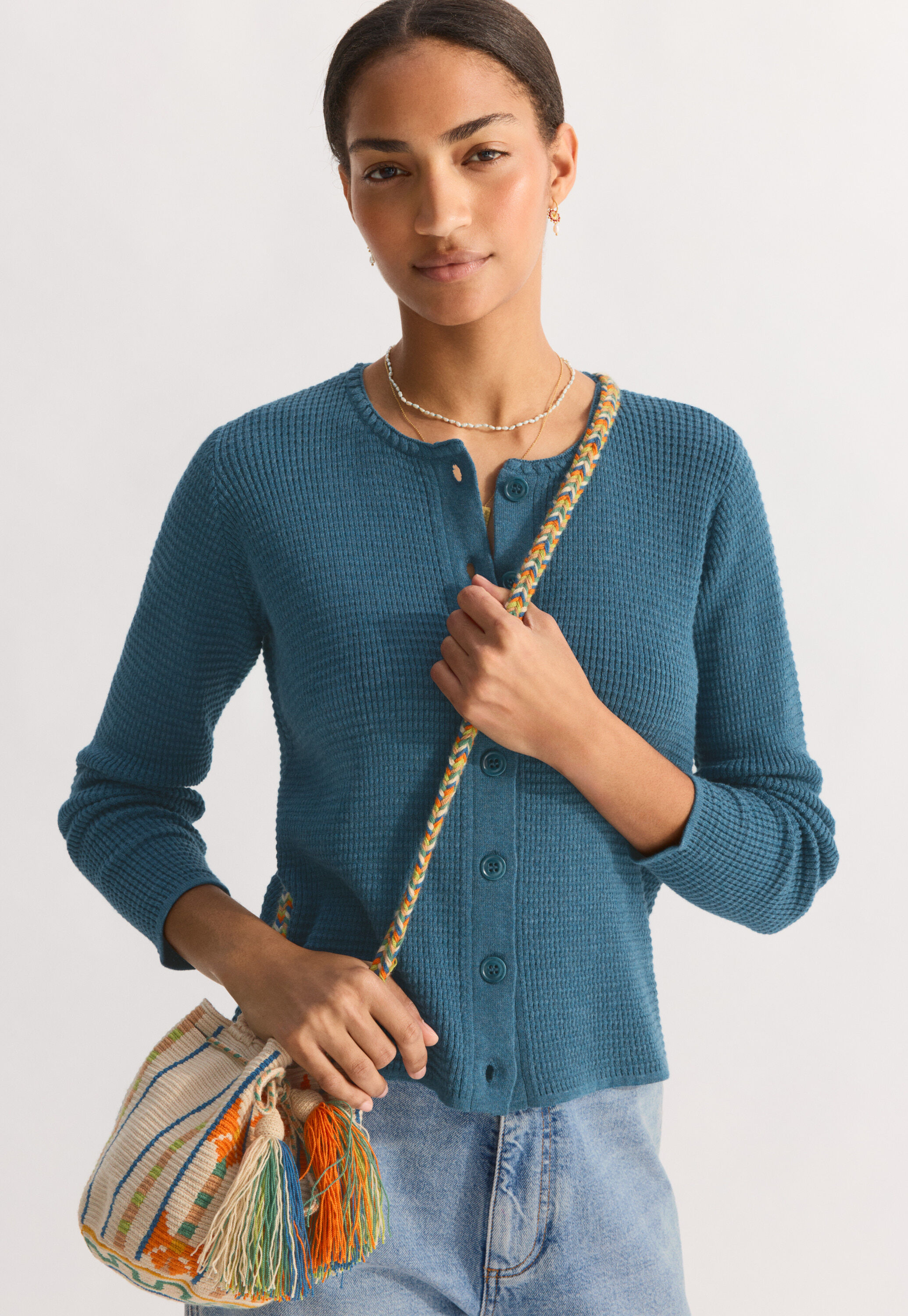 Beaded pearl necklace