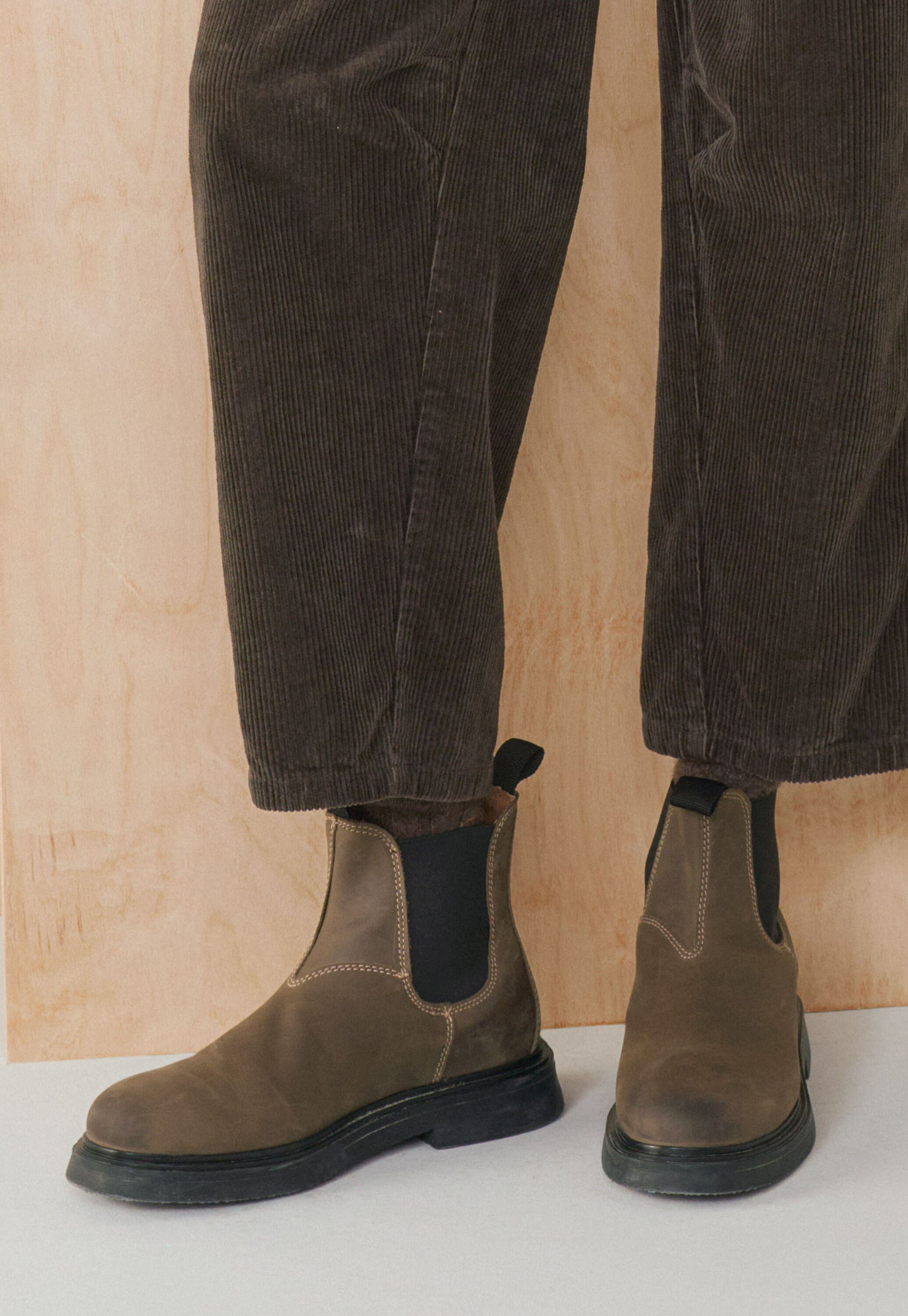 Chunky Chelsea boots, Olive, large