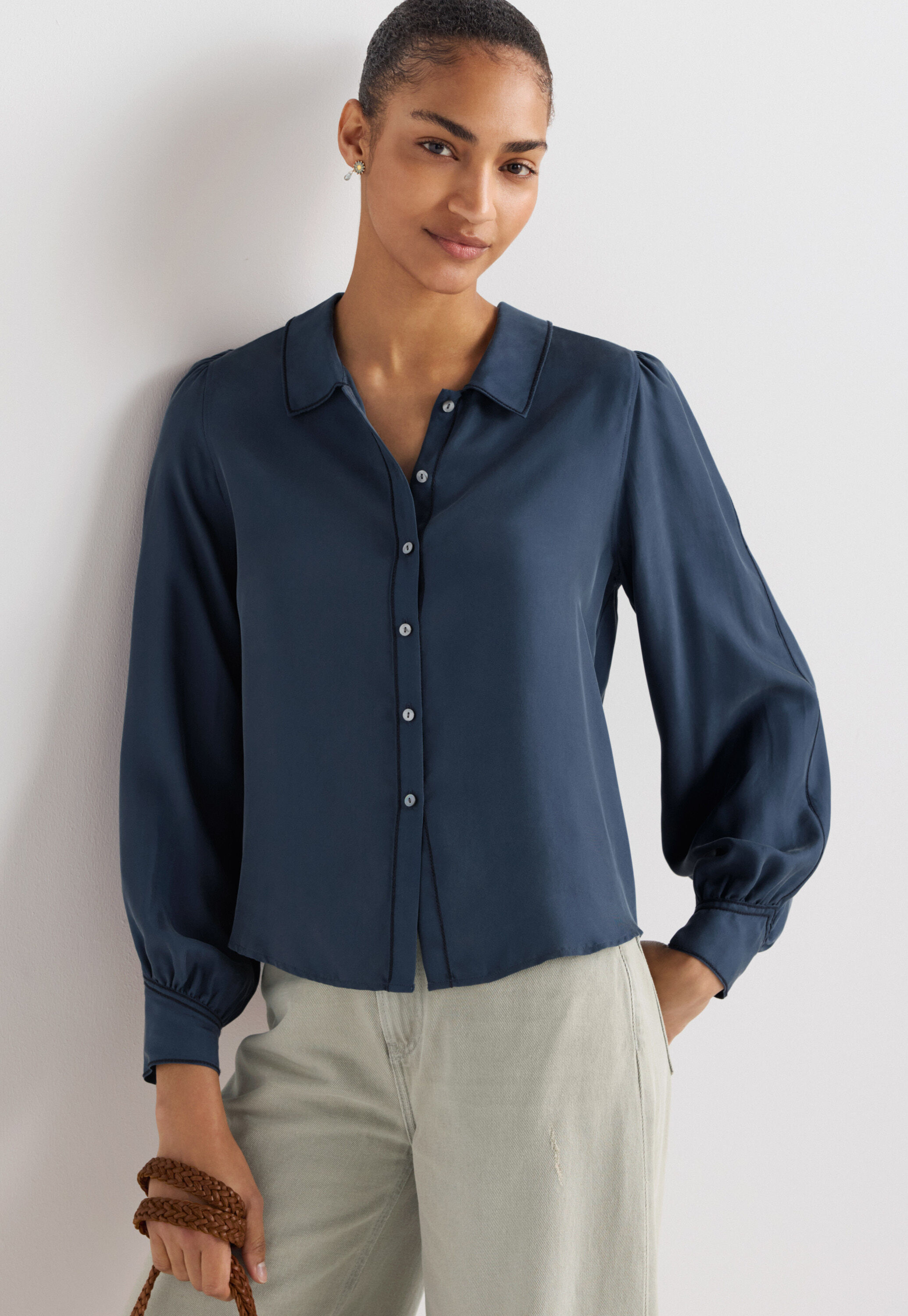 Stitch-detail blouse