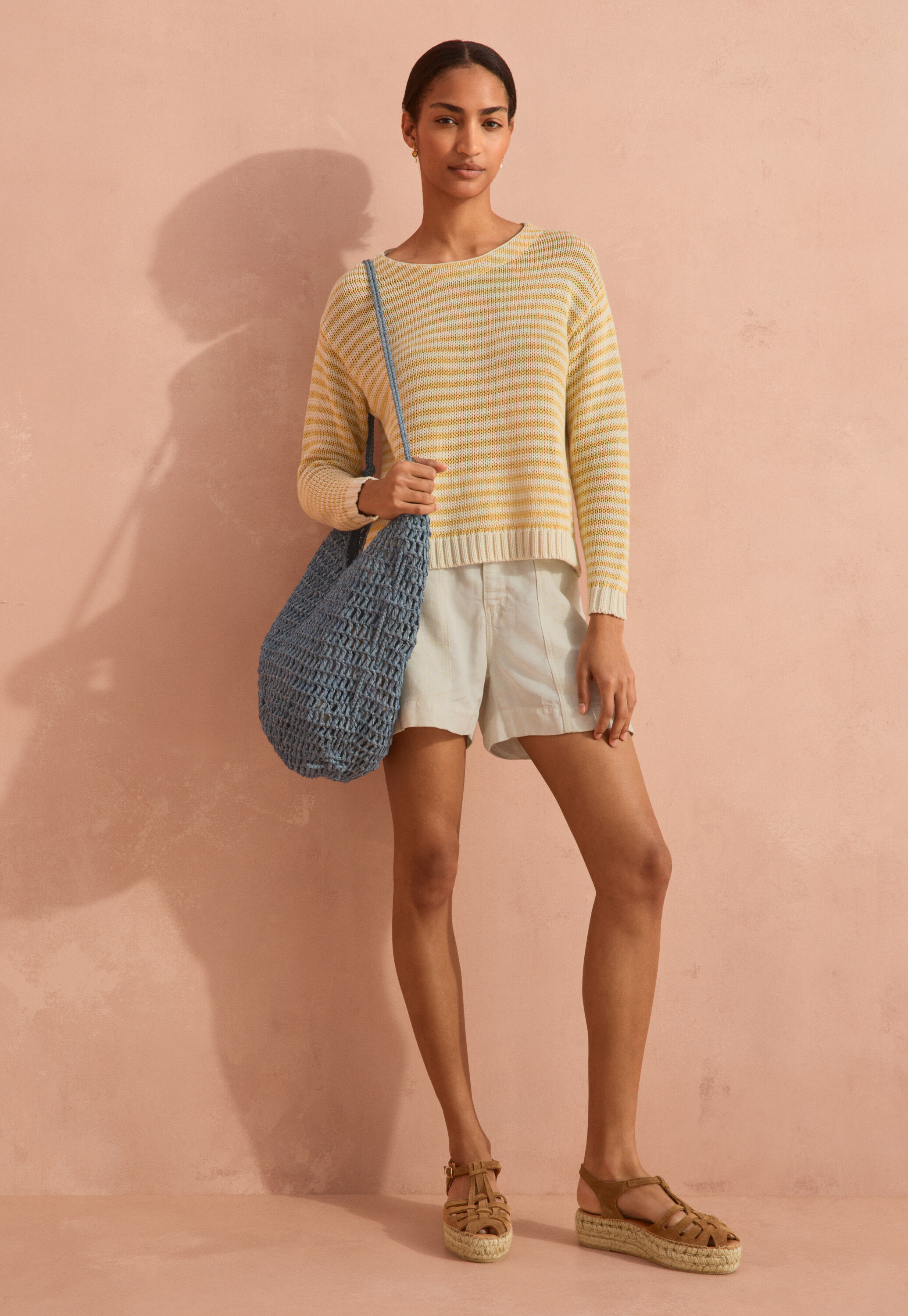 Striped crew-neck sweater