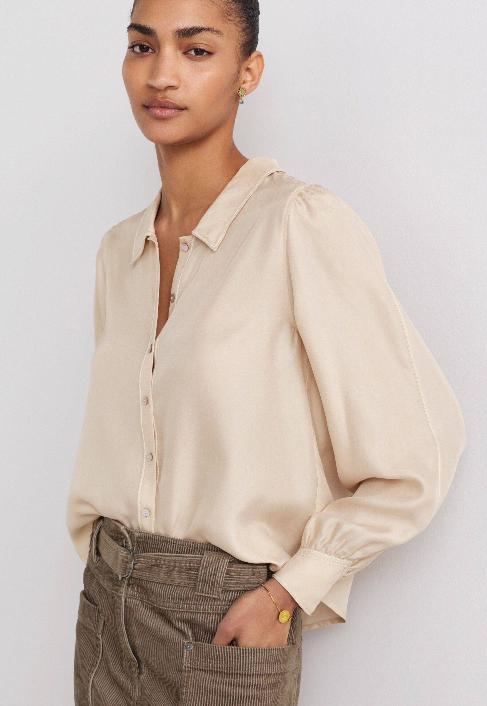 Stitch-detail blouse