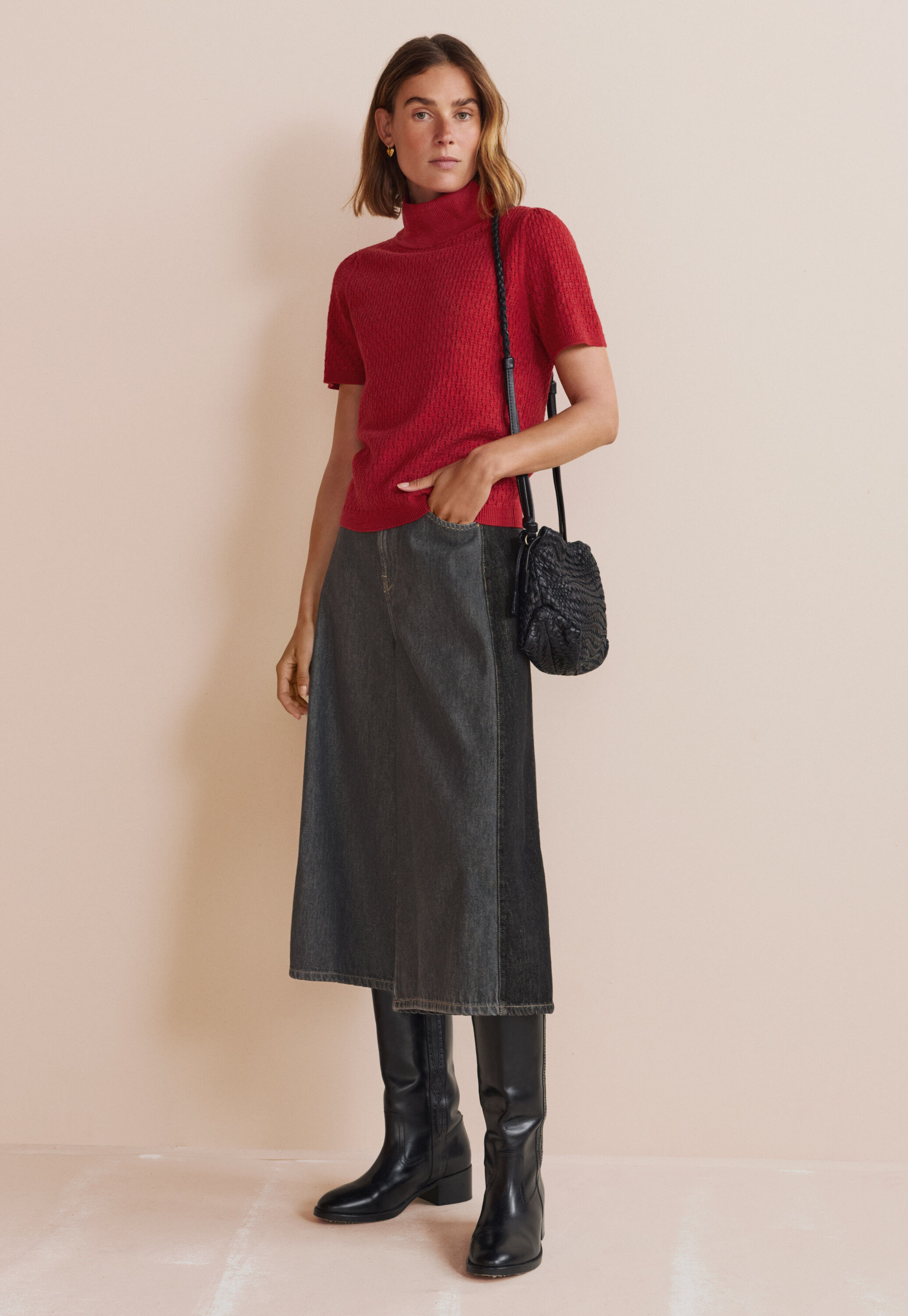 Cross-body bag, Black, large