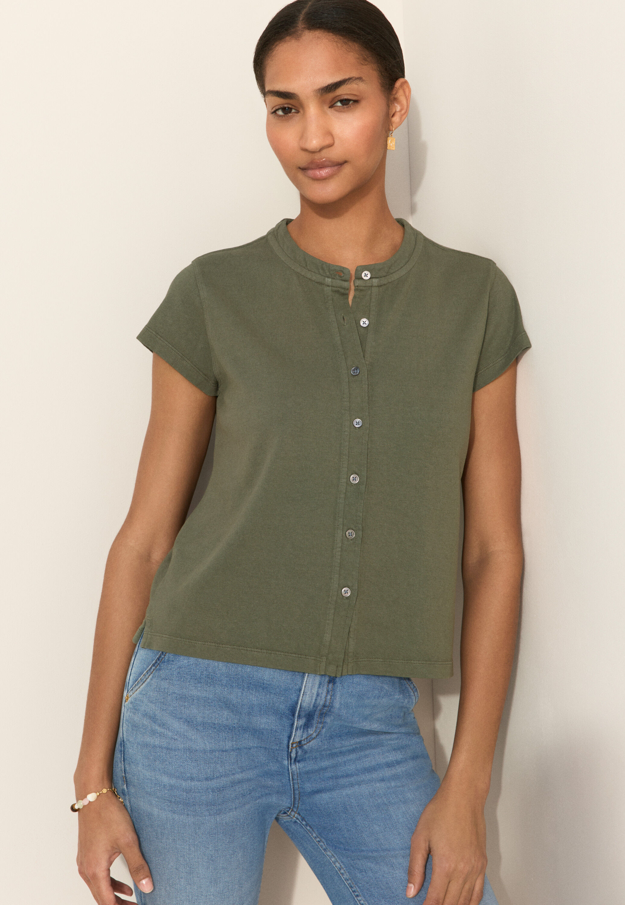 Button-through top