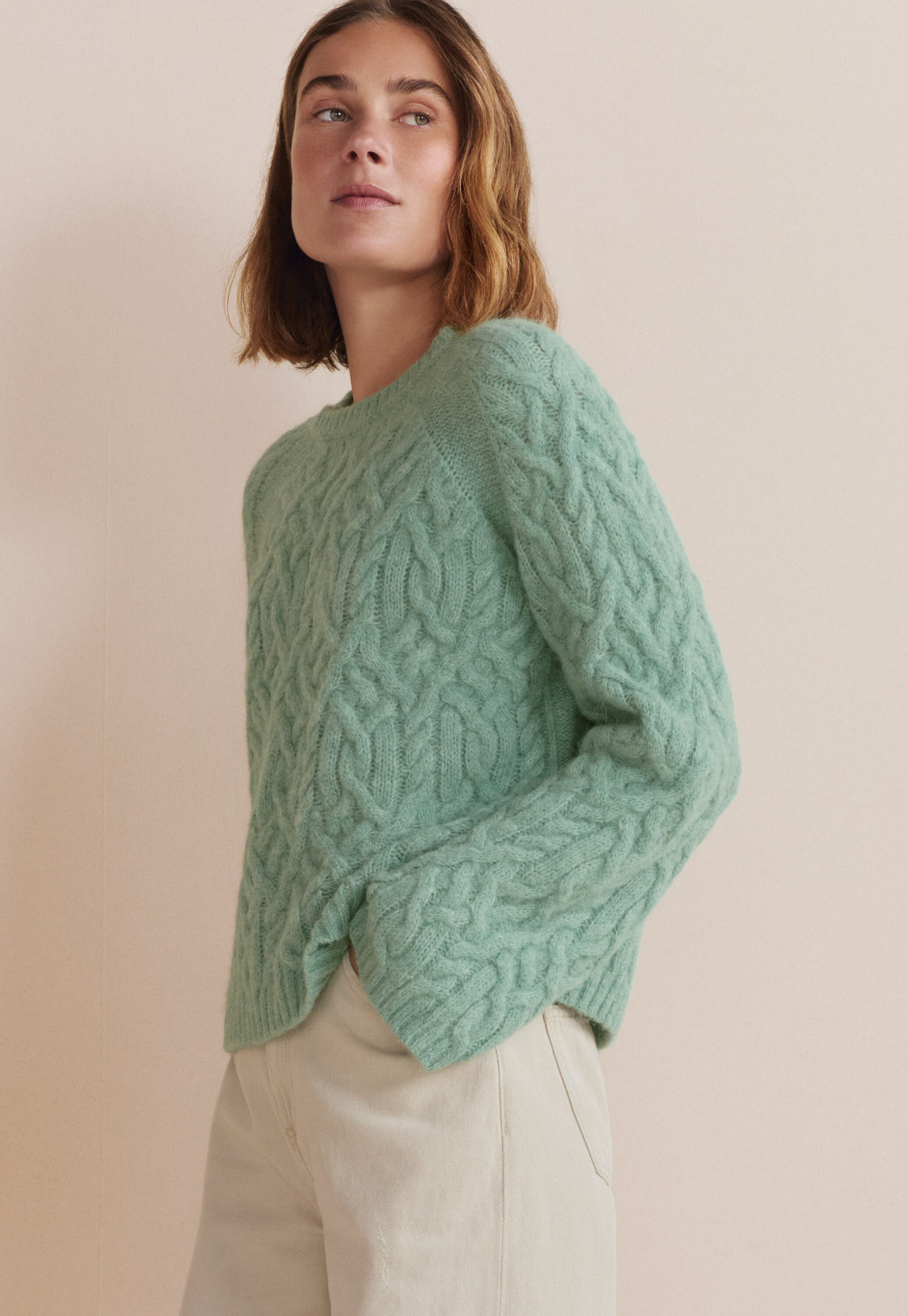 Cable-stitch sweater
