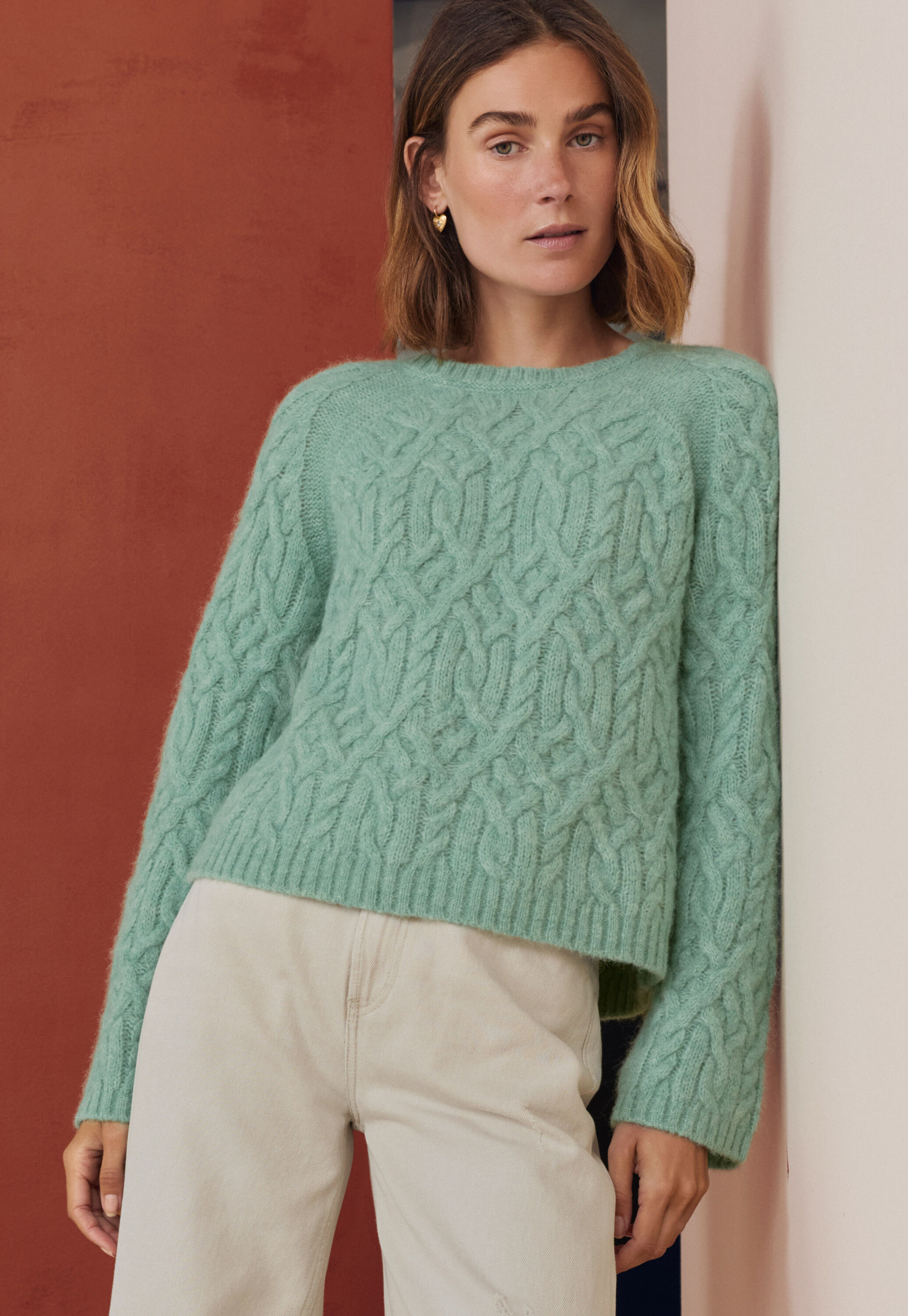 Waffle-stitch cardigan