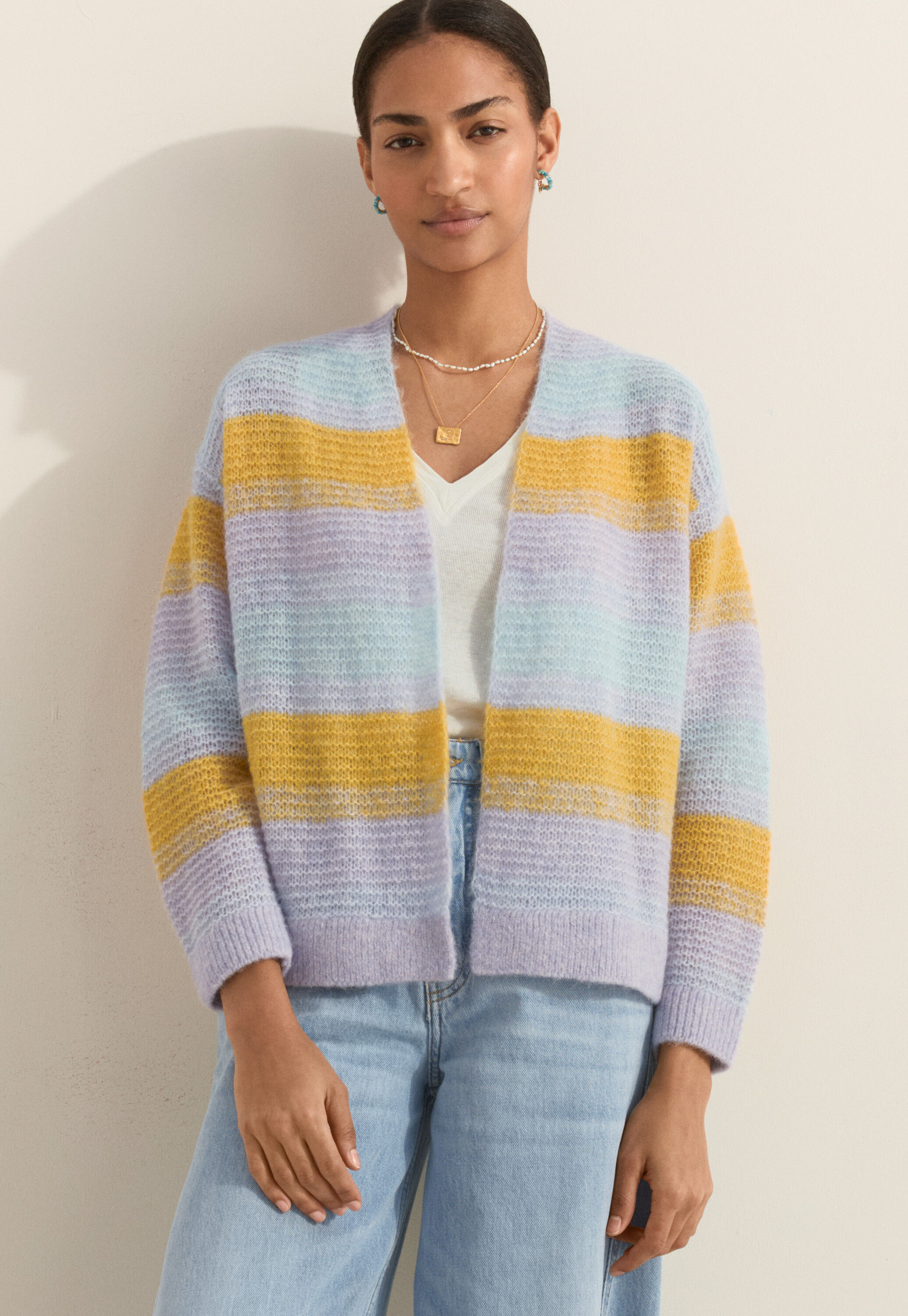 Lace-stitch sweater