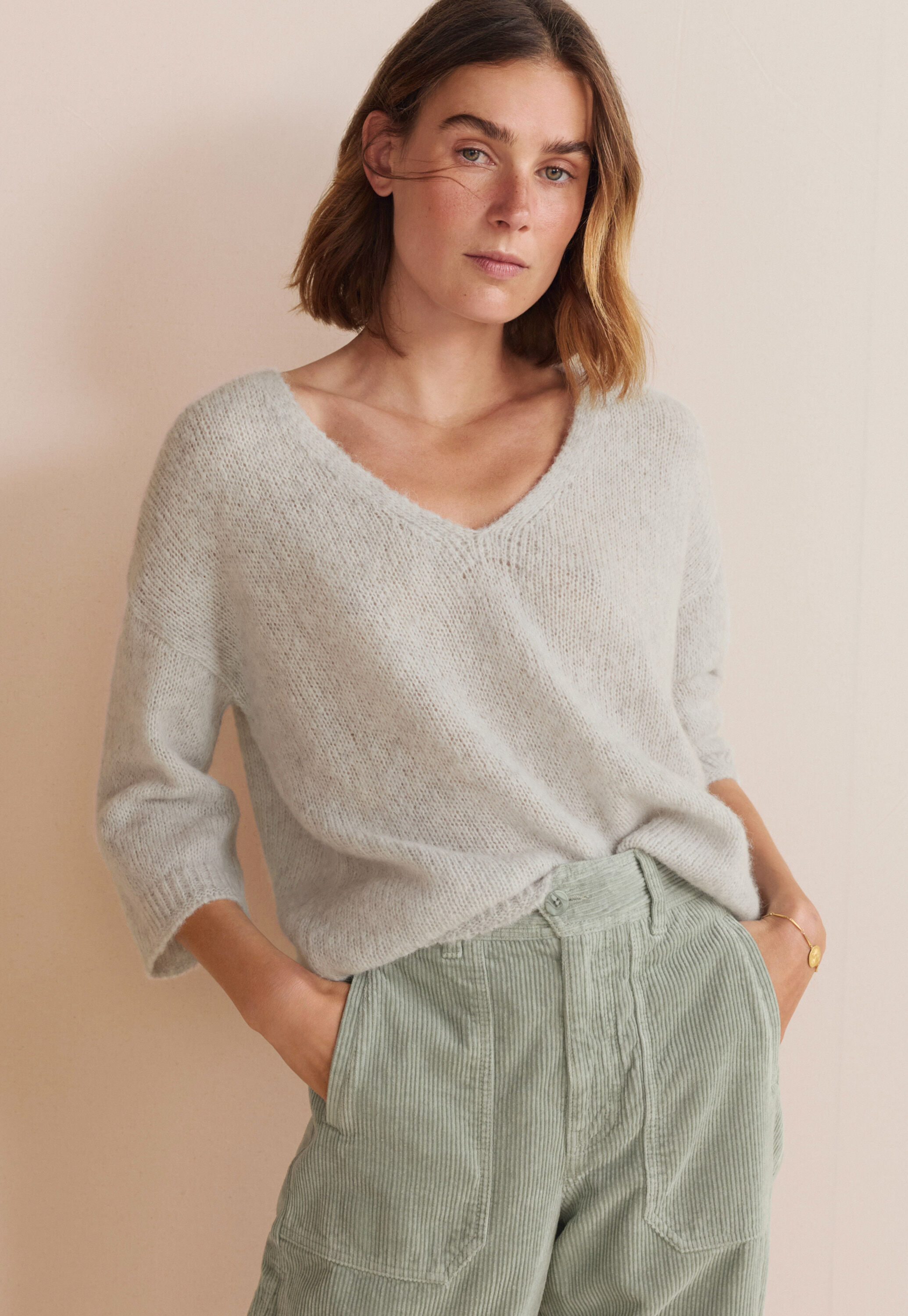 Waffle-stitch cardigan