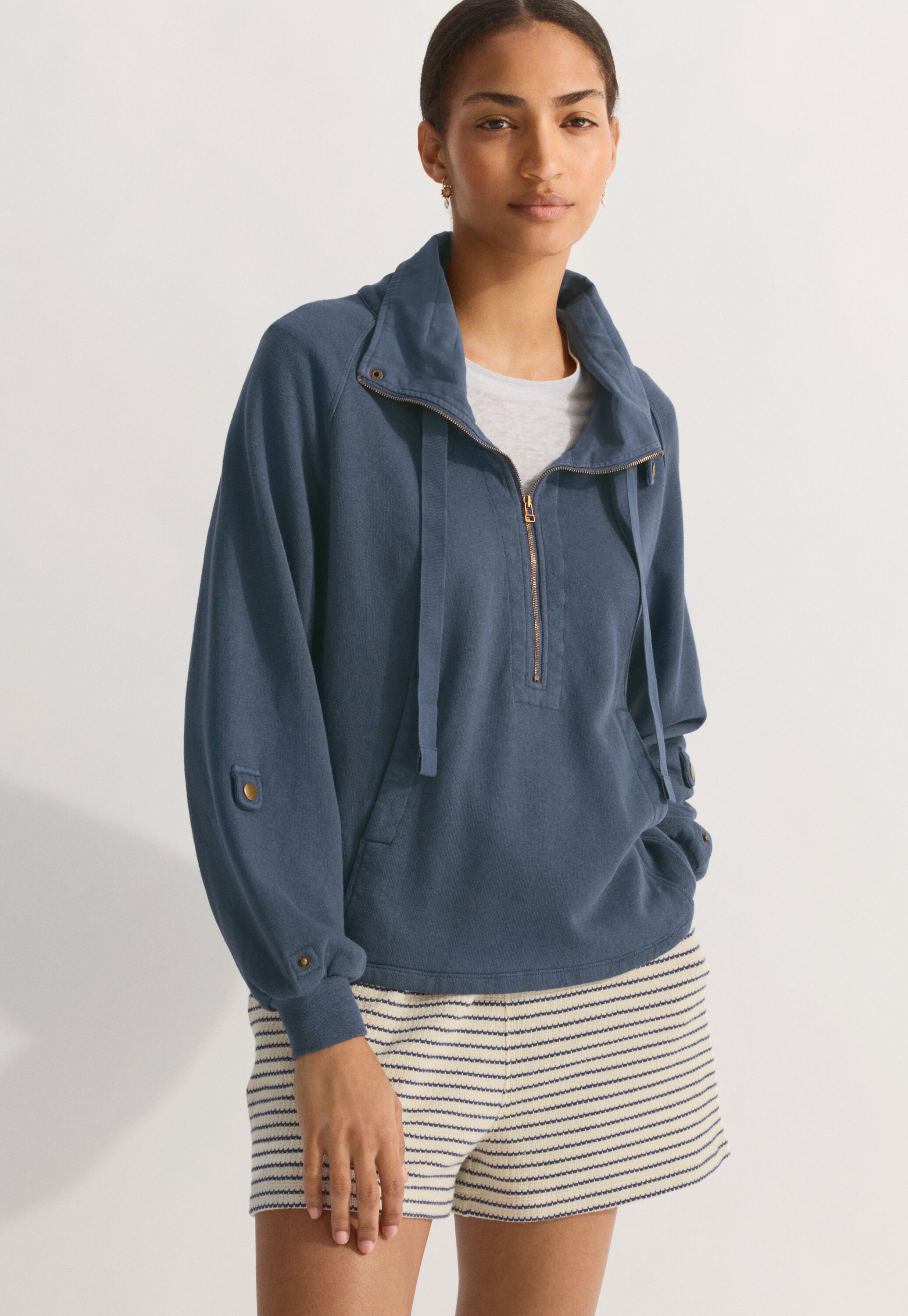 Striped towelling shorts