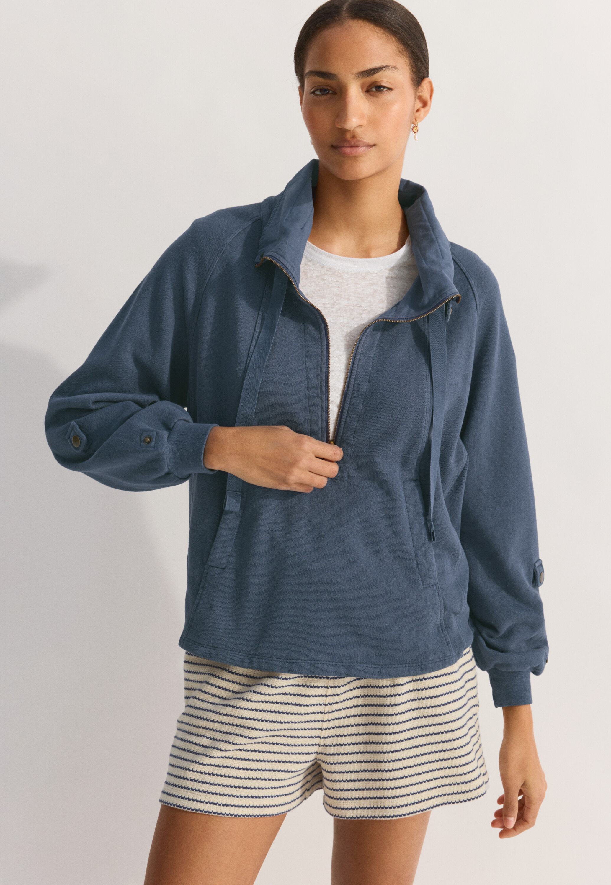 Striped towelling shorts