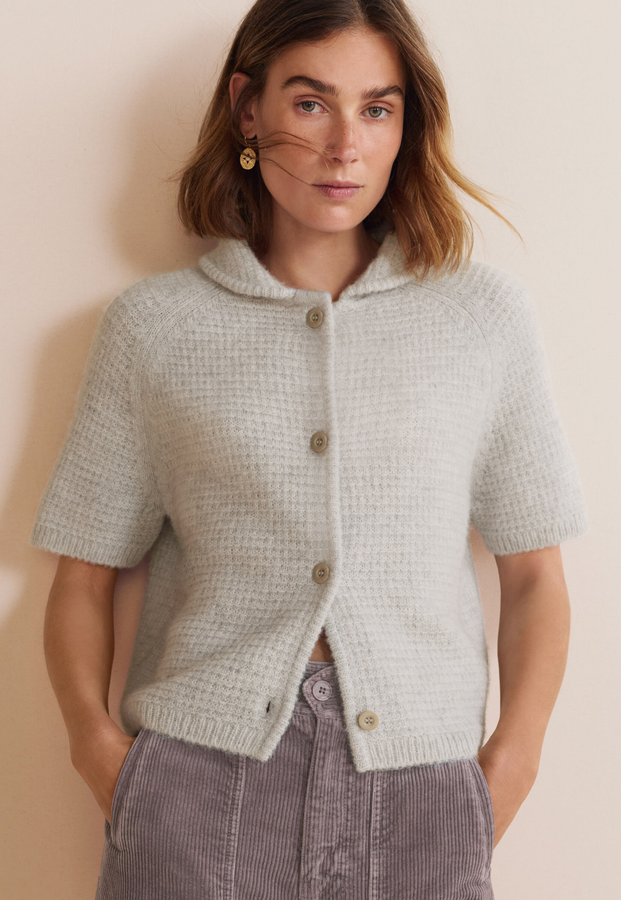 Lace-stitch sweater