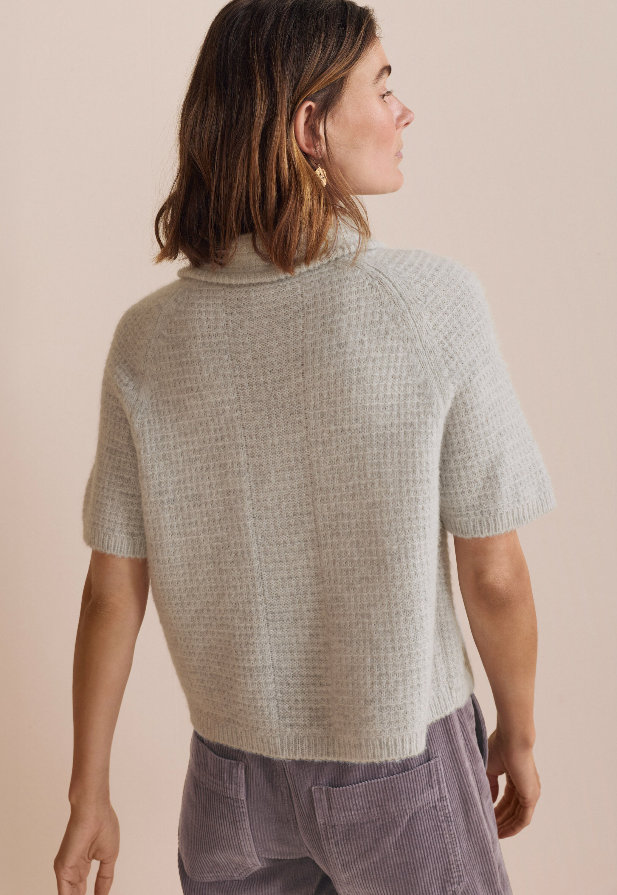 Waffle-stitch cardigan
