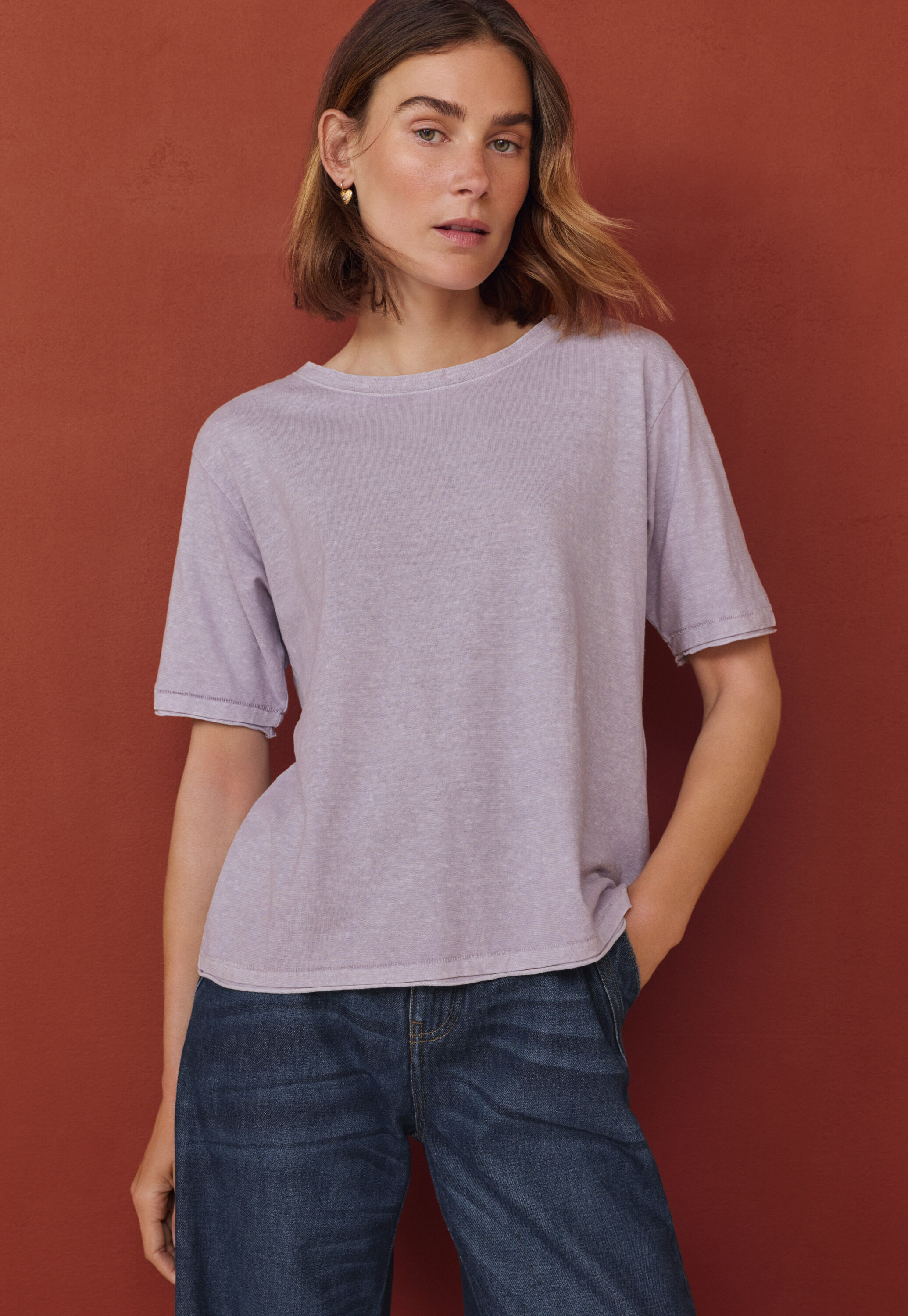 Boxy T-shirt, Lilac mist, large