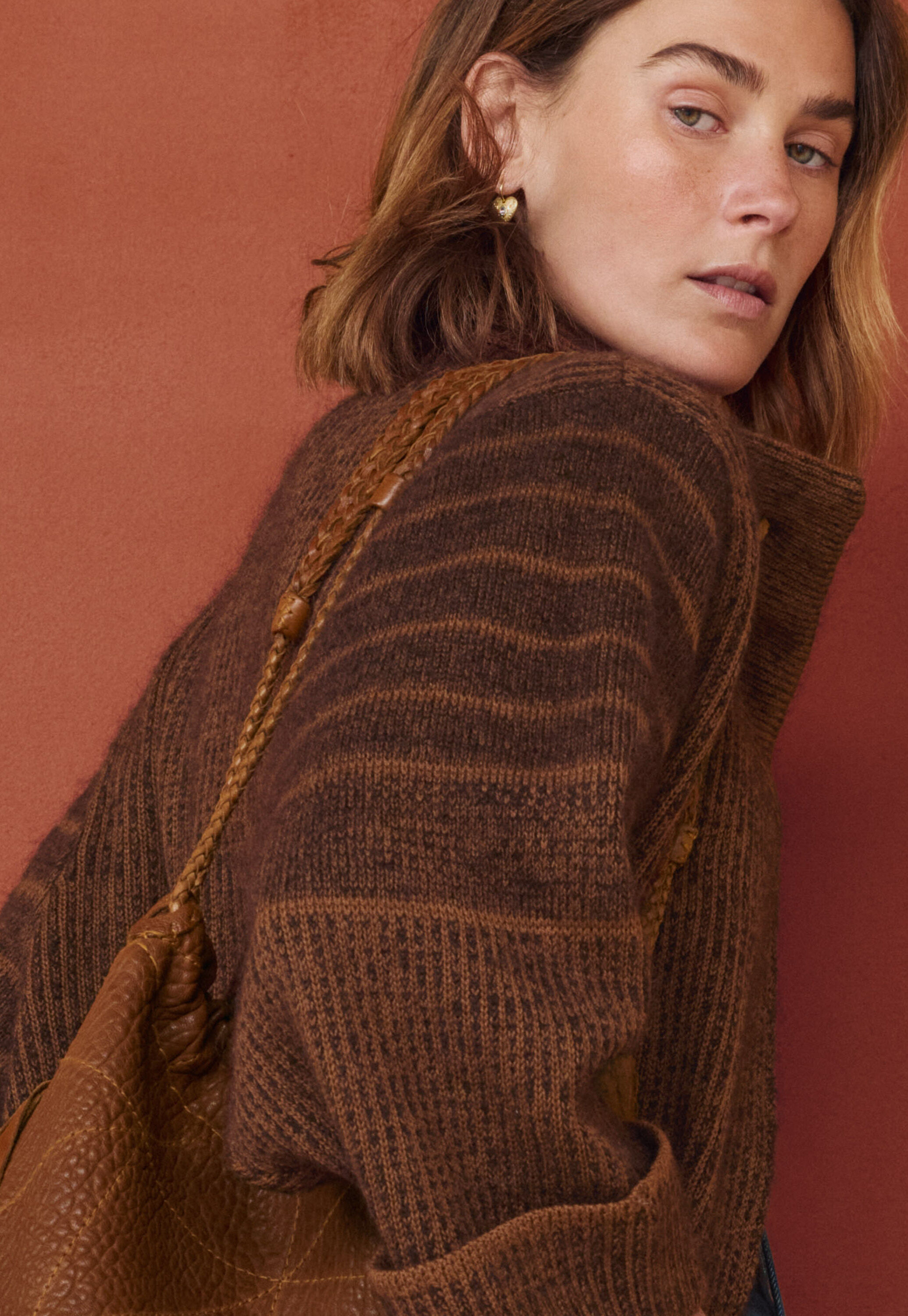 Waffle-stitch cardigan