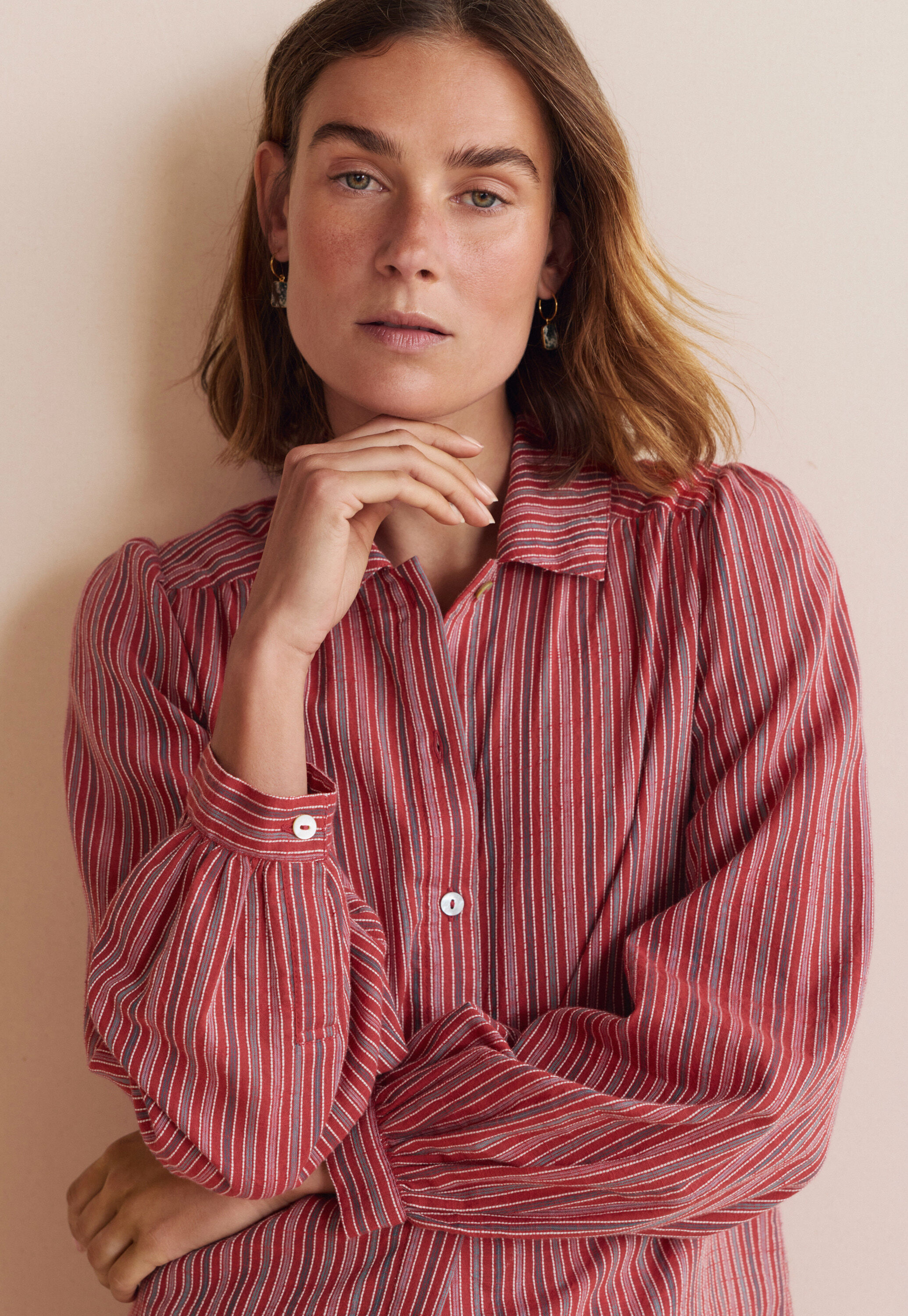 Striped blouse, Ruby, large