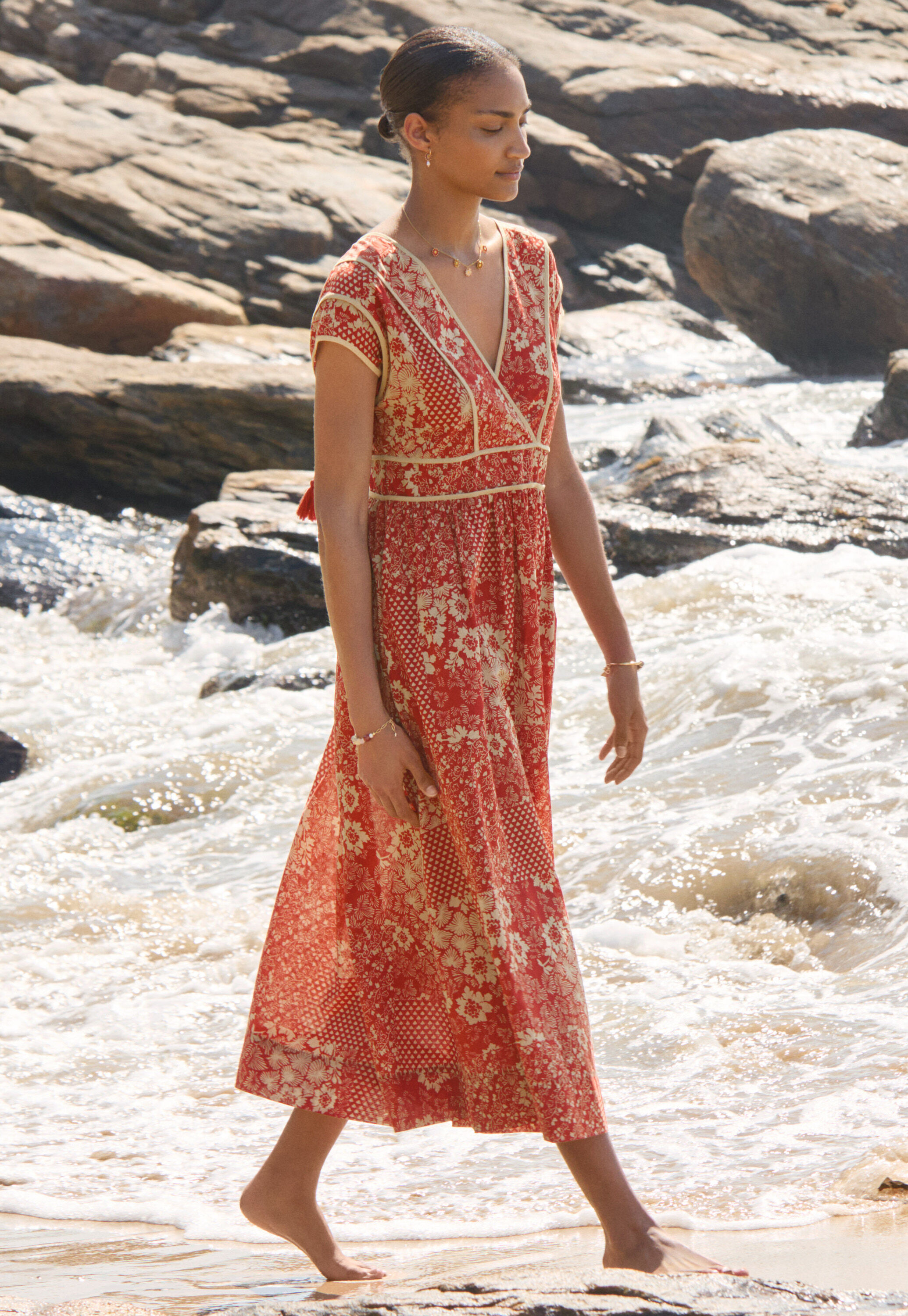 Printed maxi-skirt