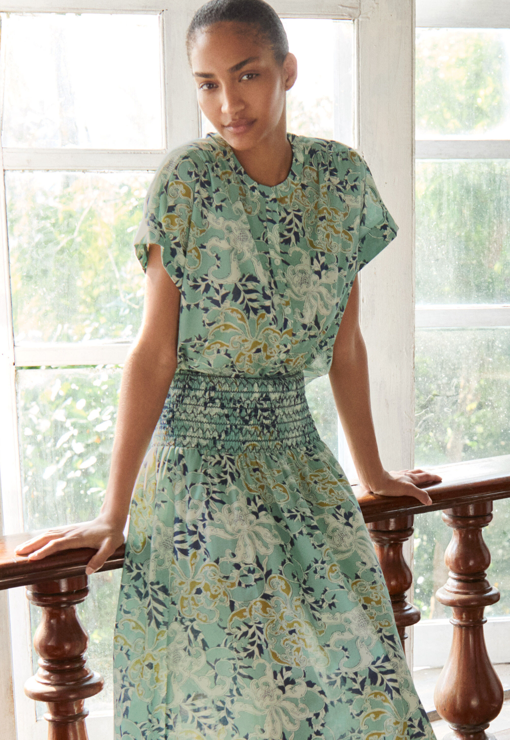 Printed maxi-skirt