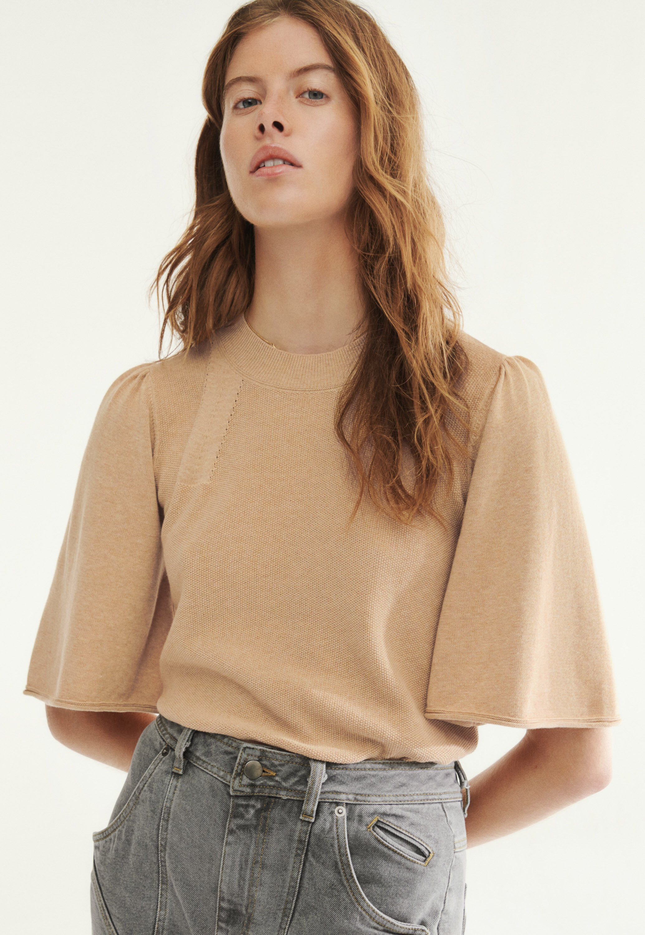 Wide-sleeve sweater